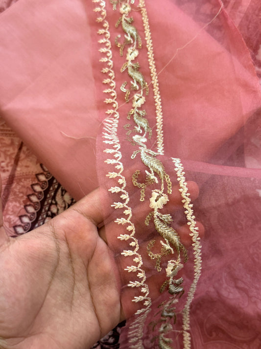 HARSHA PEACH COTTON PATCH SUIT