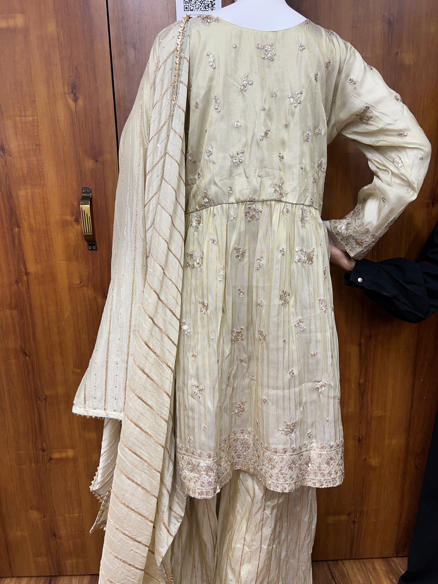 ZARA OFF WHITE FROK AND PALZO READYMADE SUIT
