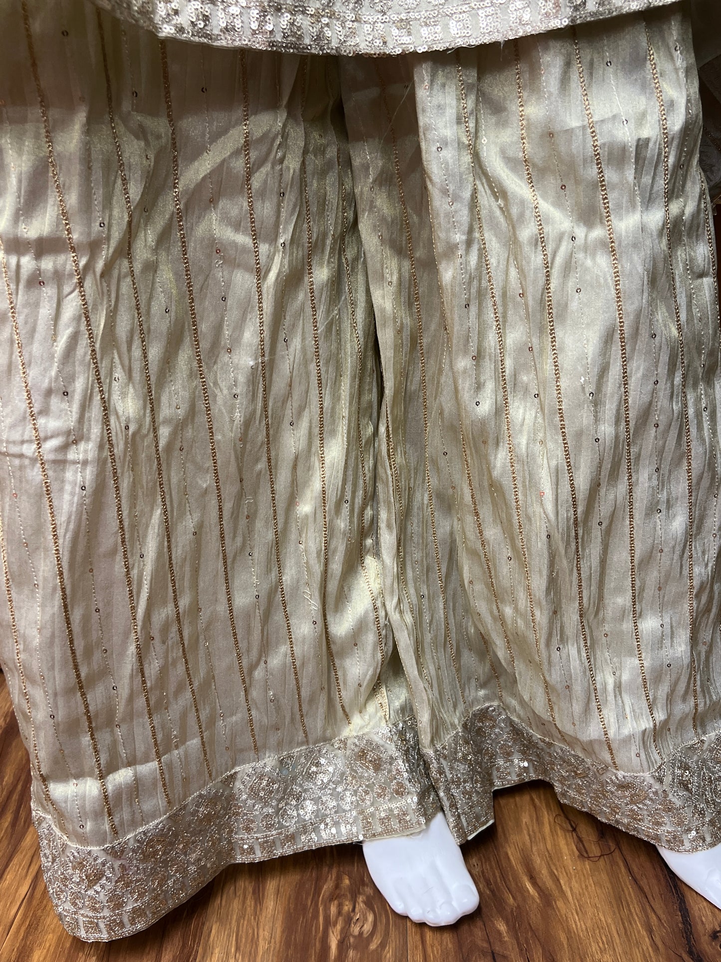ZARA OFF WHITE FROK AND PALZO READYMADE SUIT