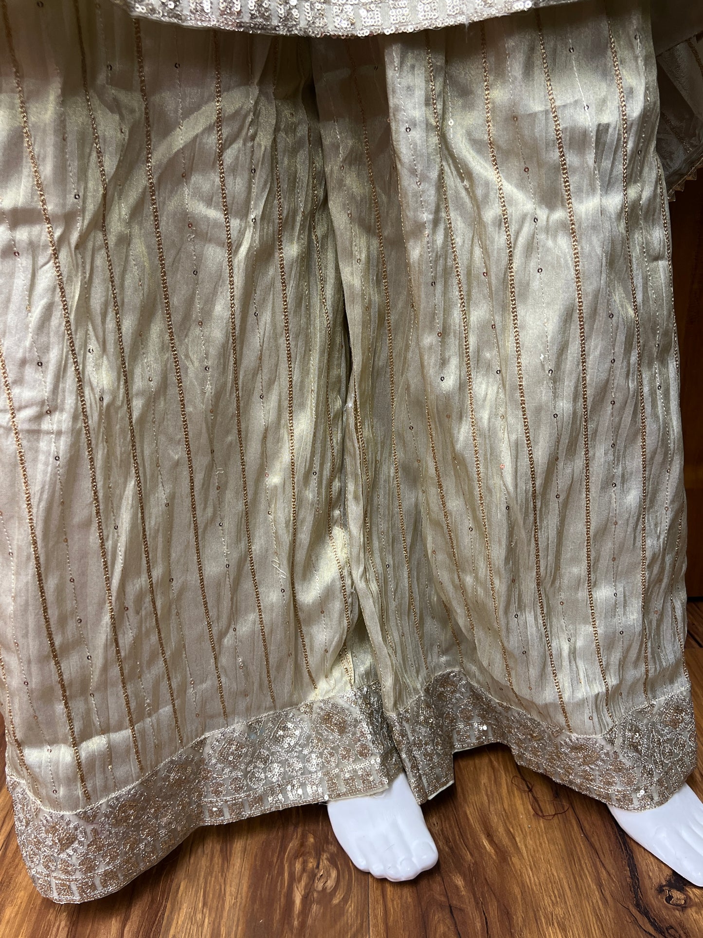 ZARA OFF WHITE FROK AND PALZO READYMADE SUIT