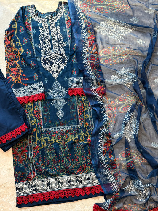 HARSHA BLUE READYMADE SUIT Q