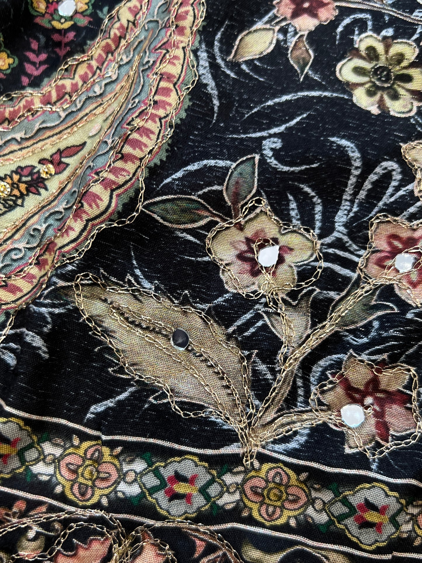 BLACK MUSLIN HAND WORK EMBROIDERY SUIT 150