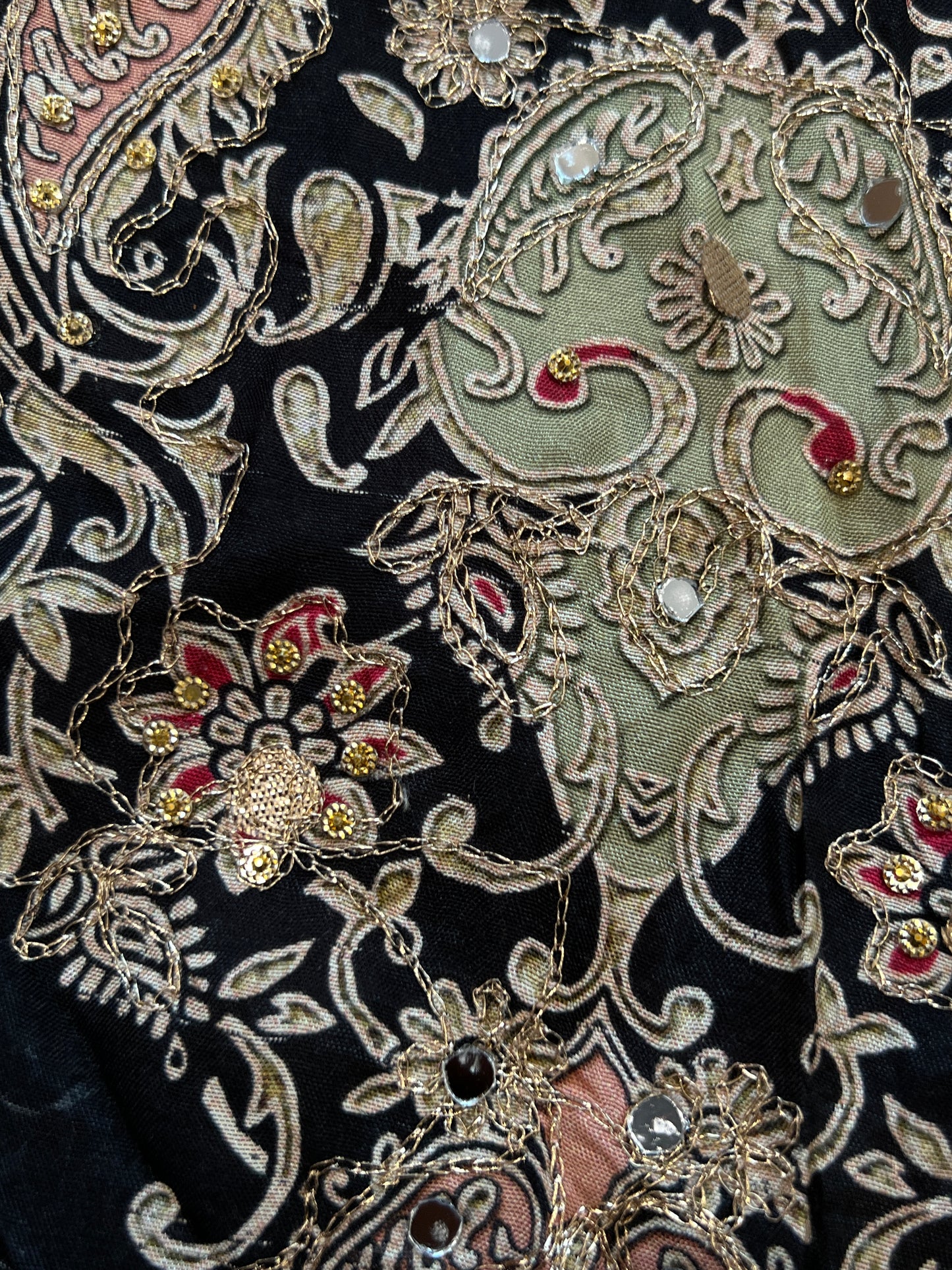 BLACK MUSLIN HAND WORK EMBROIDERY SUIT 150