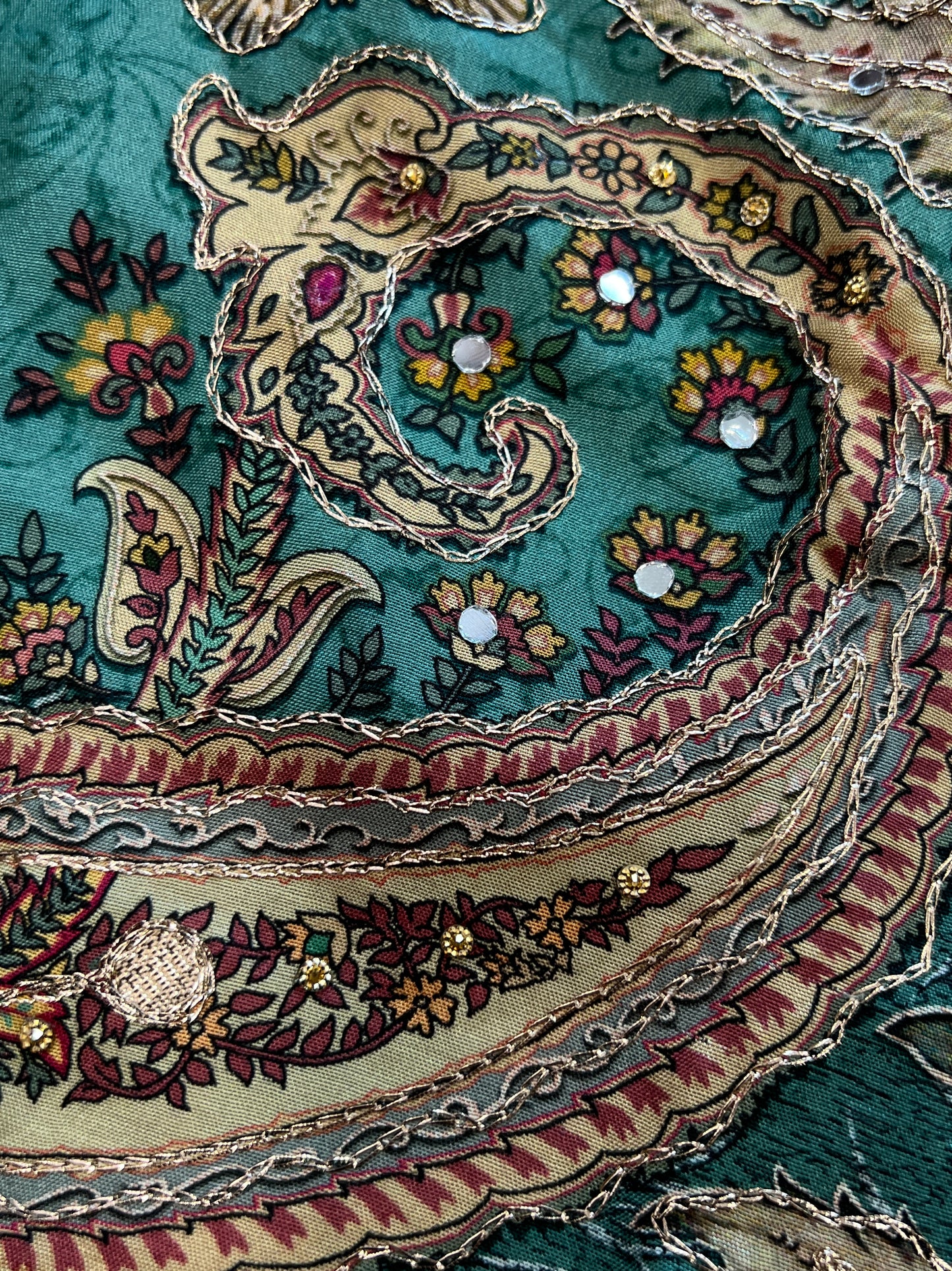 SEA GREEN MUSLIN HAND WORK EMBROIDERY SUIT 150
