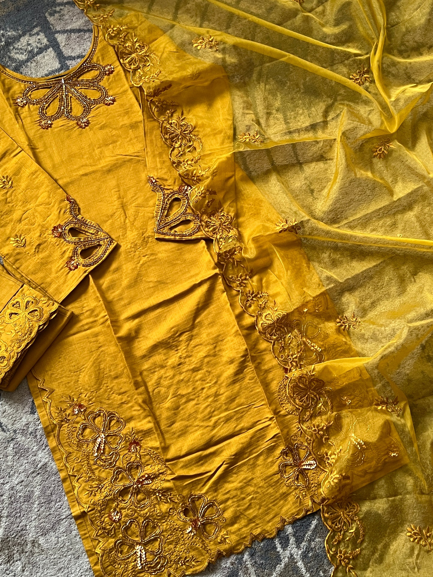 SABA MUSTERD CUTWORK EMBROIDERY SUIT 2