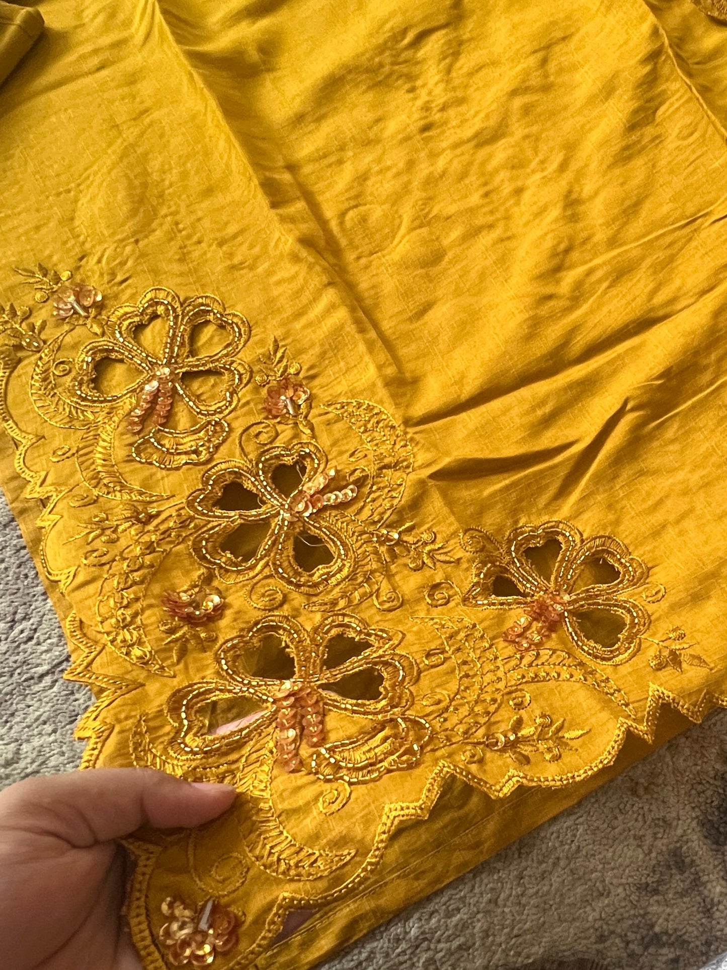 SABA MUSTERD CUTWORK EMBROIDERY SUIT 2