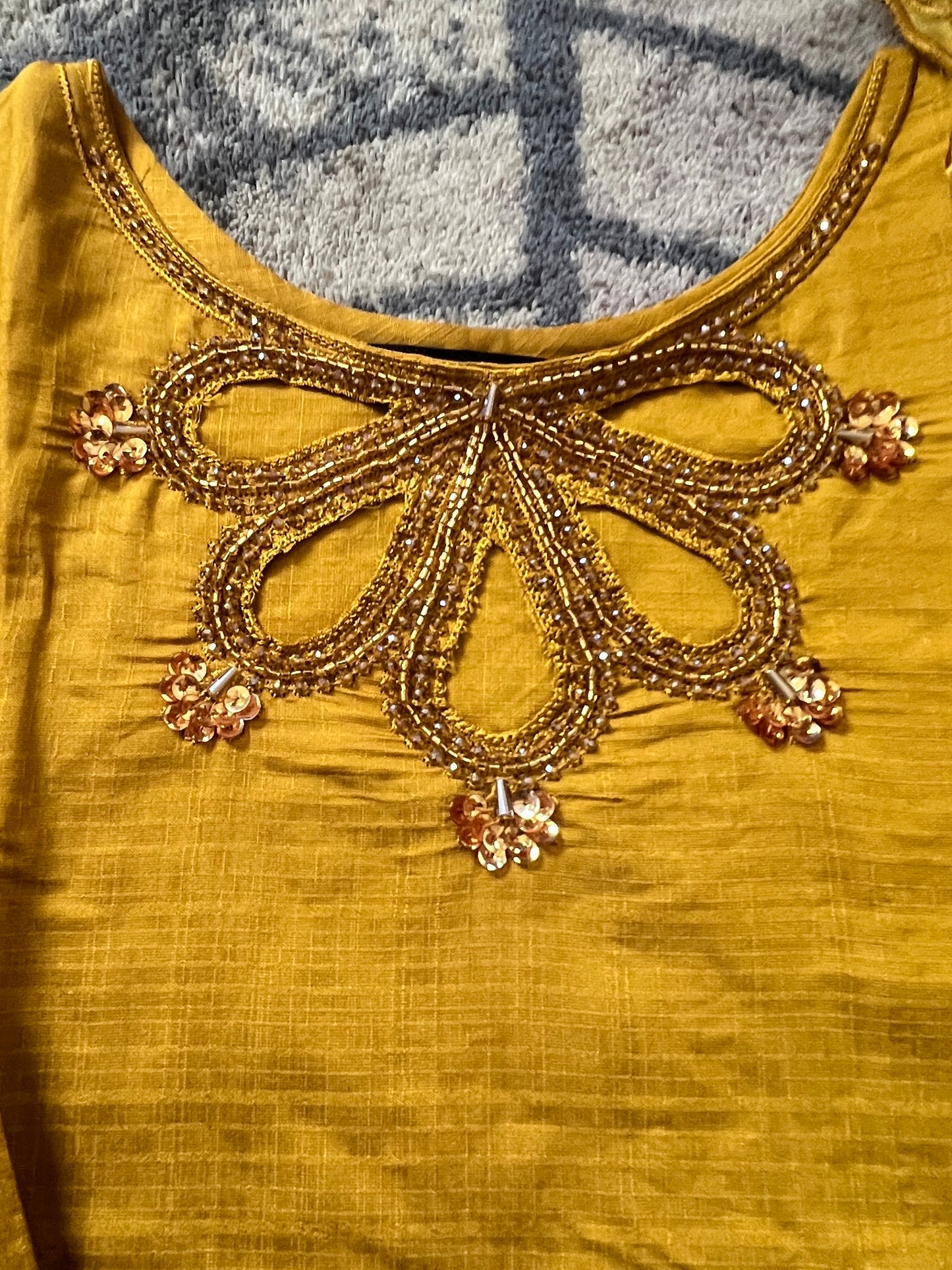 SABA MUSTERD CUTWORK EMBROIDERY SUIT 2