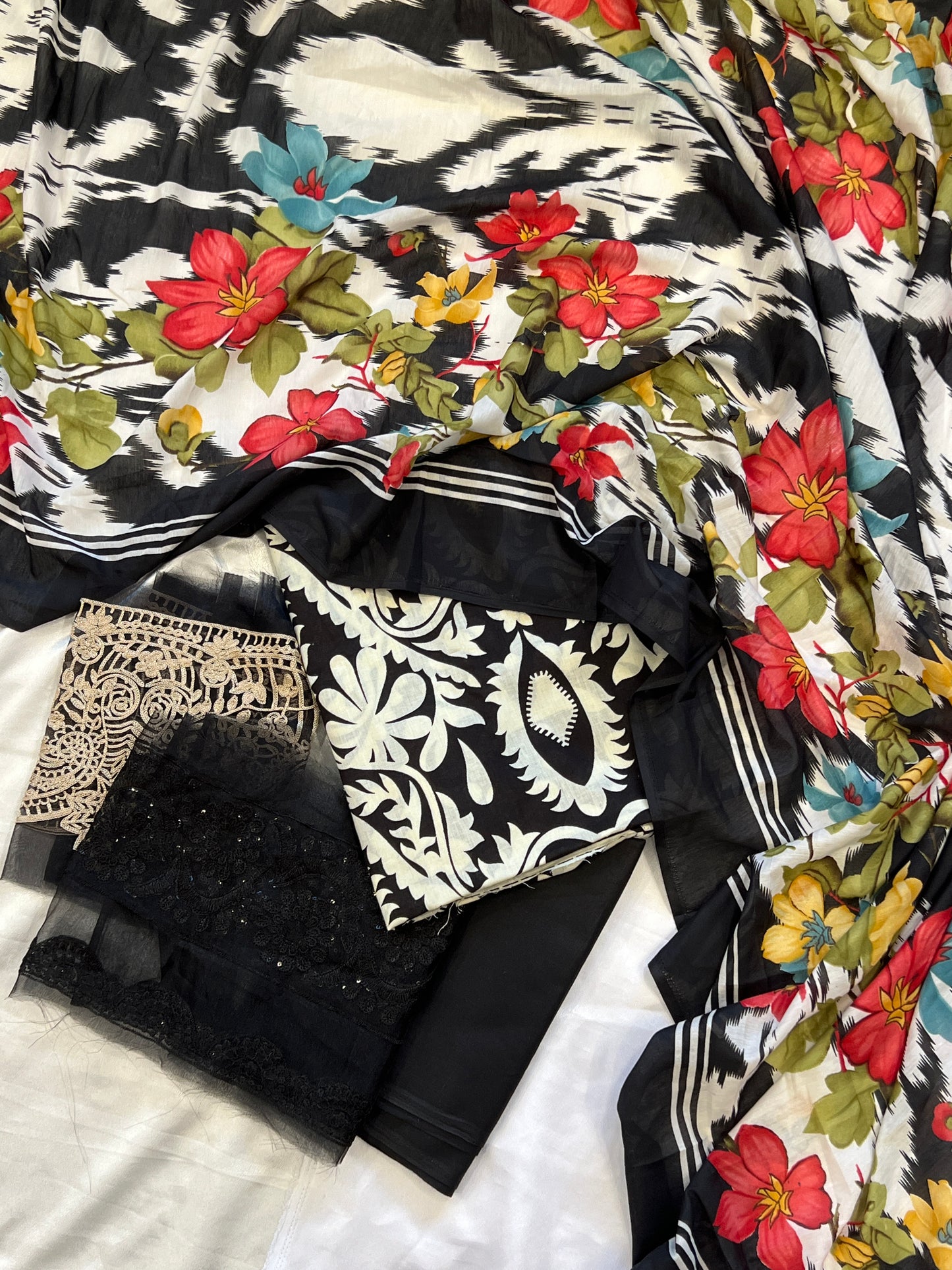 HARSHA ZEBRA COTTON PATCH SUIT