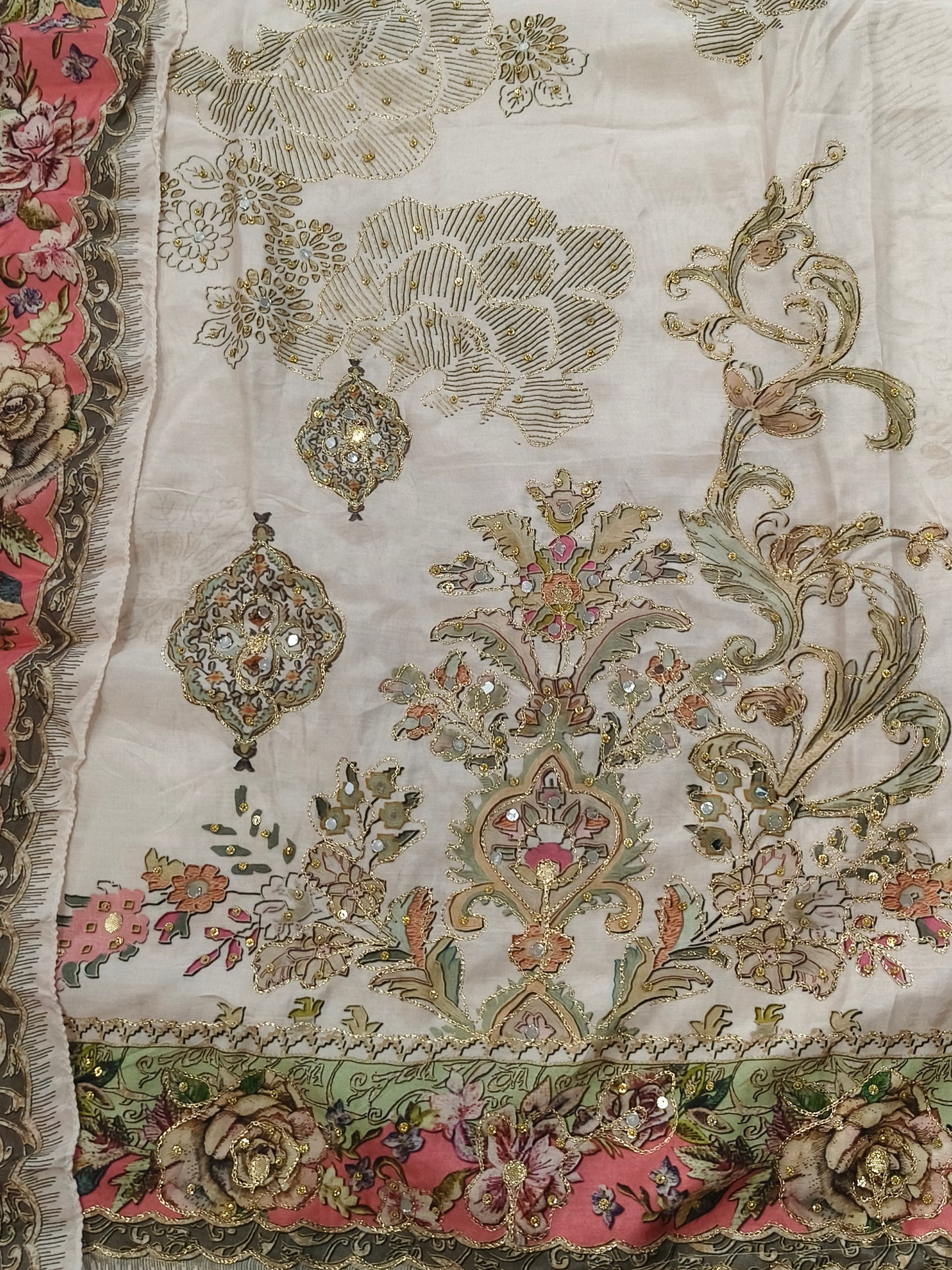 BLUSH PINK PURE MUSLIN EMBROIDERY SUIT 138