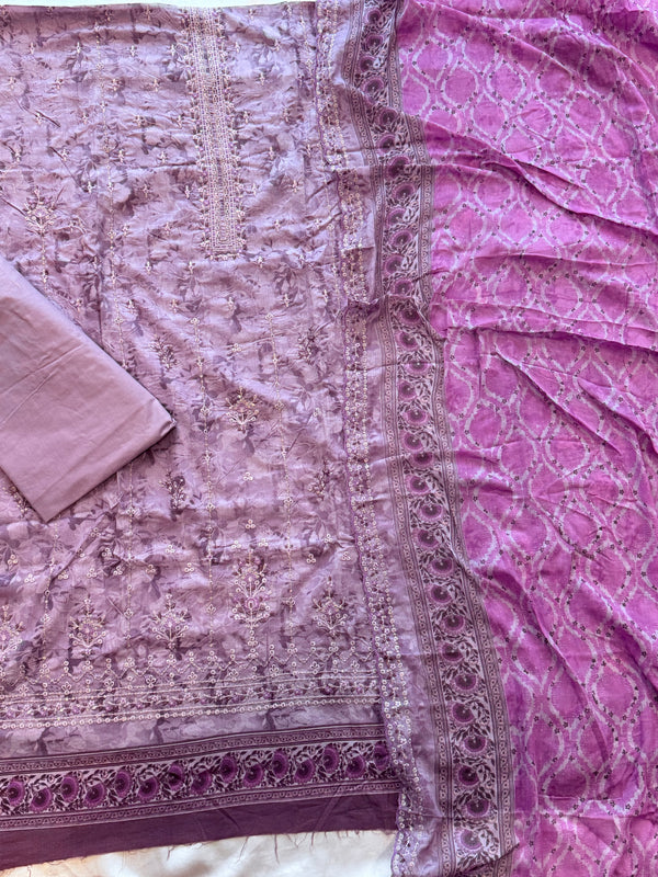 PURPLE BINSAEED EMBROIDERY SUIT 2