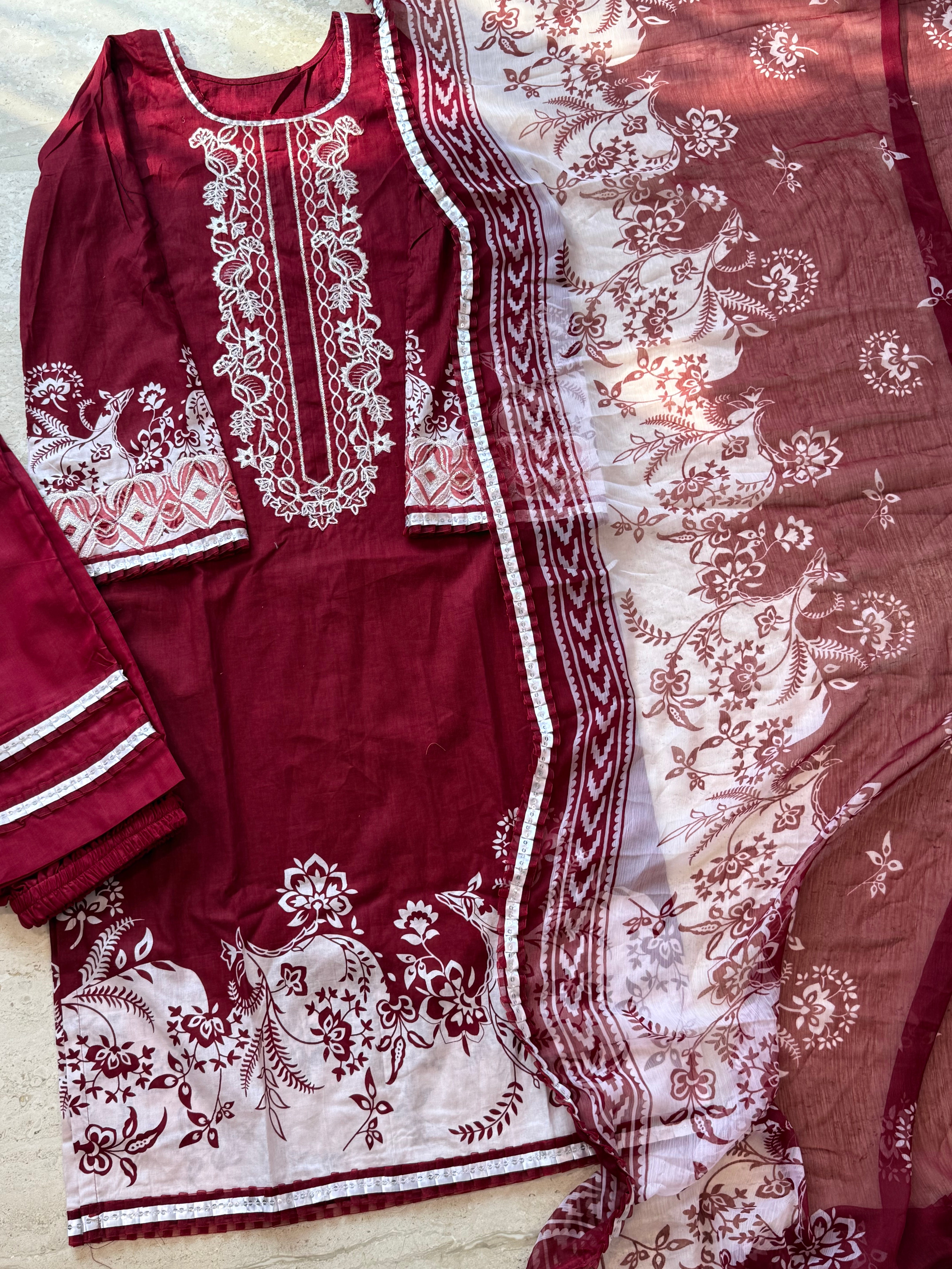 HARSHA RED READYMADE SUIT