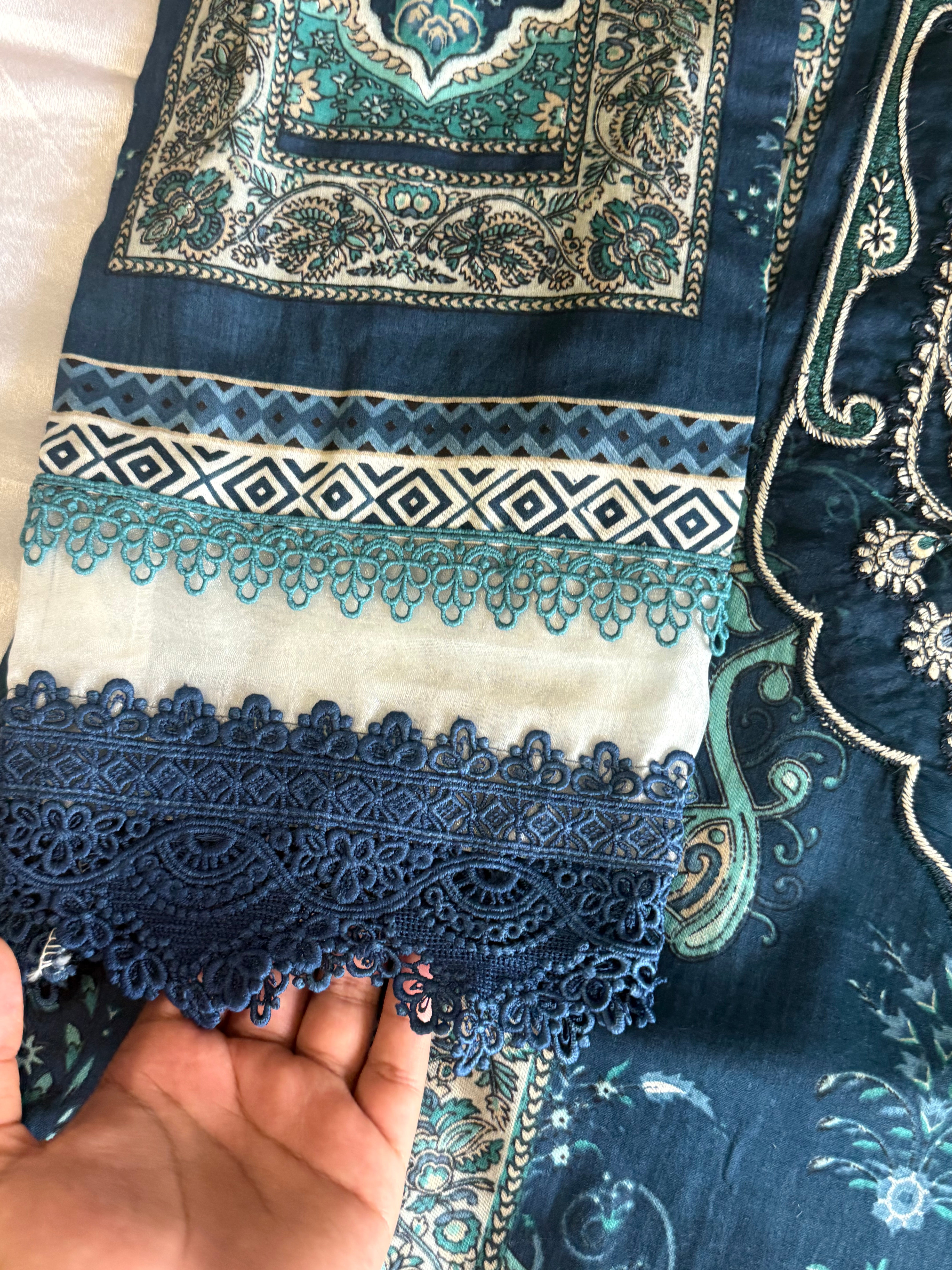 DARK BLUE PATCH READYMADE SUIT