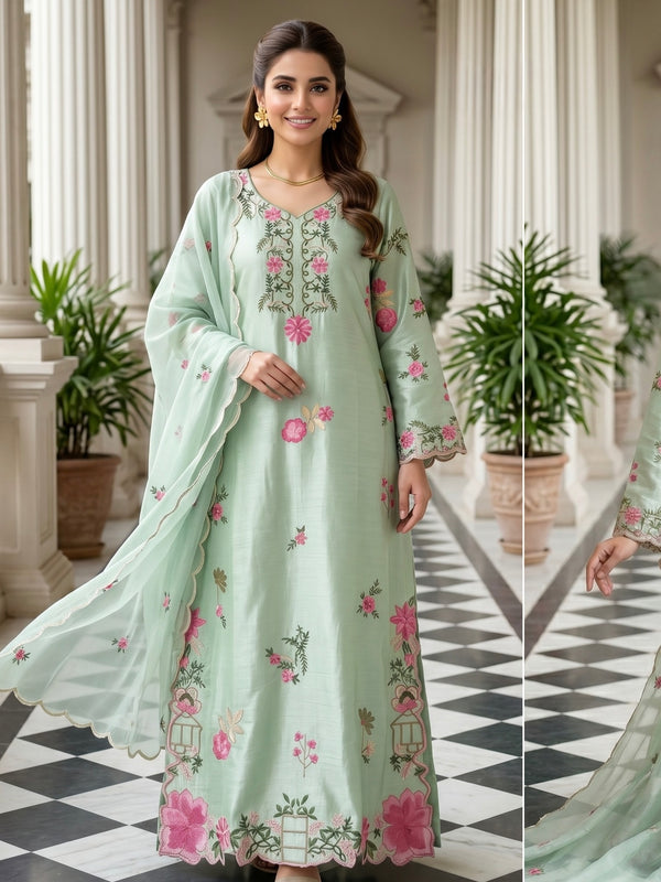 ORGANZA LONG KAFTAN SUIT 1 Q