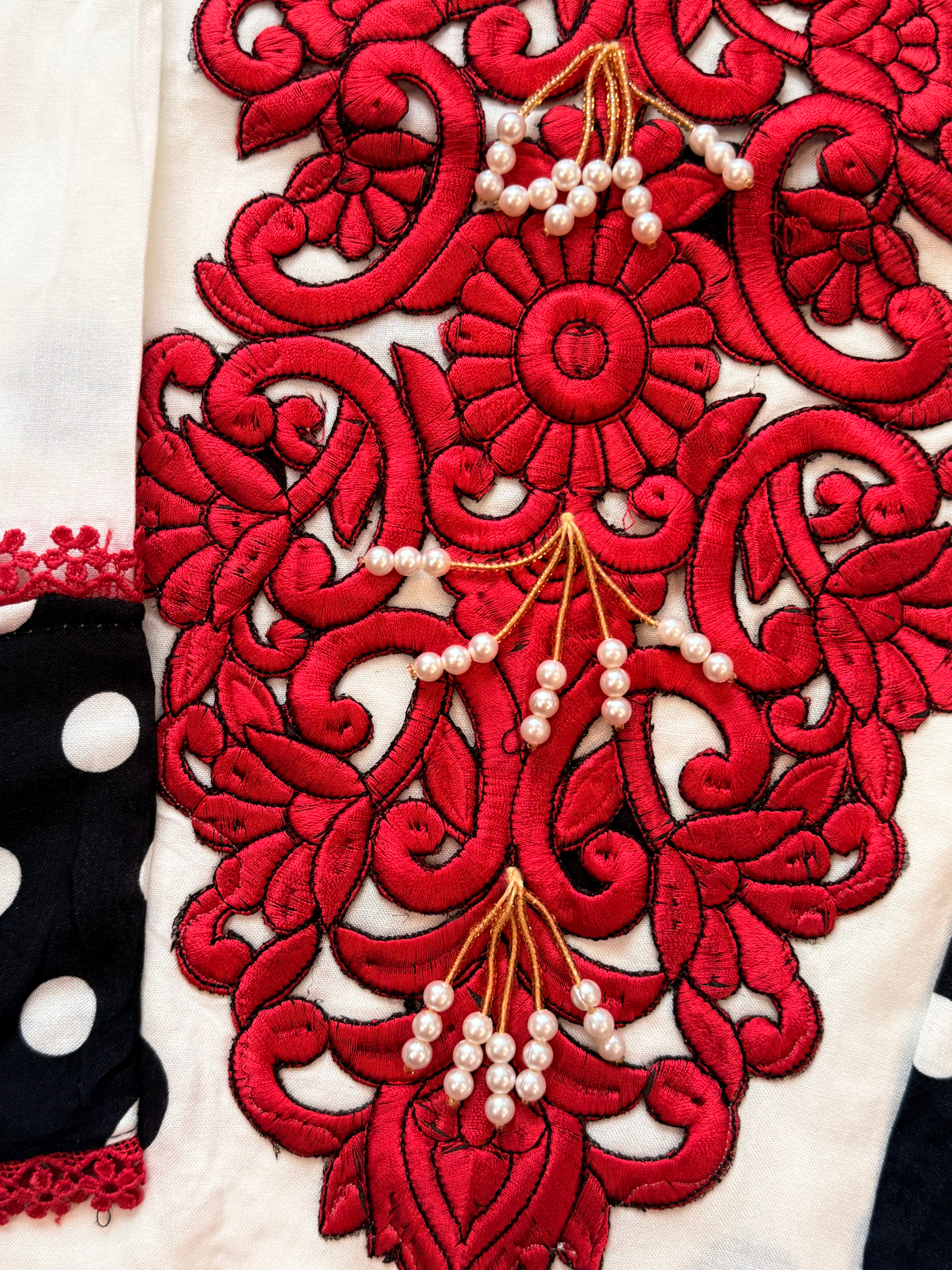 POLKA DOT RAYON FARSHI SHALWAR SUIT 2
