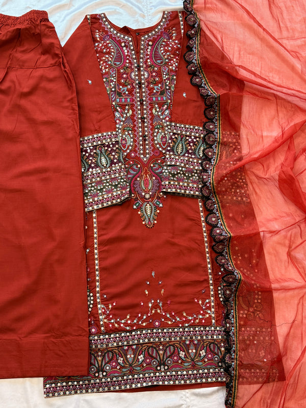 IMROZA RAYON EMBROIDERY SUIT 3 Q