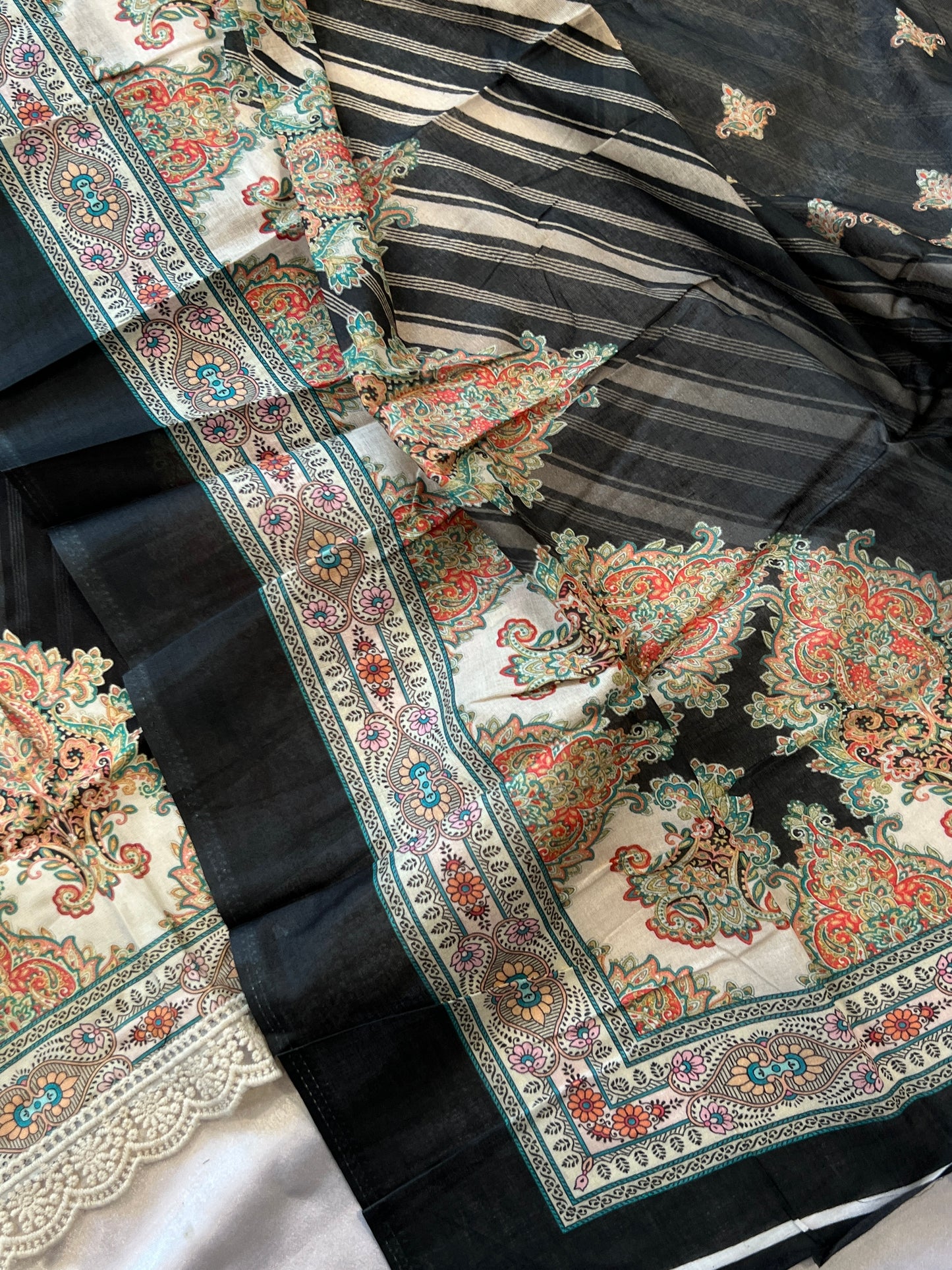 MARKESH BLACK  COTTON READYMADE SUIT 5 Q
