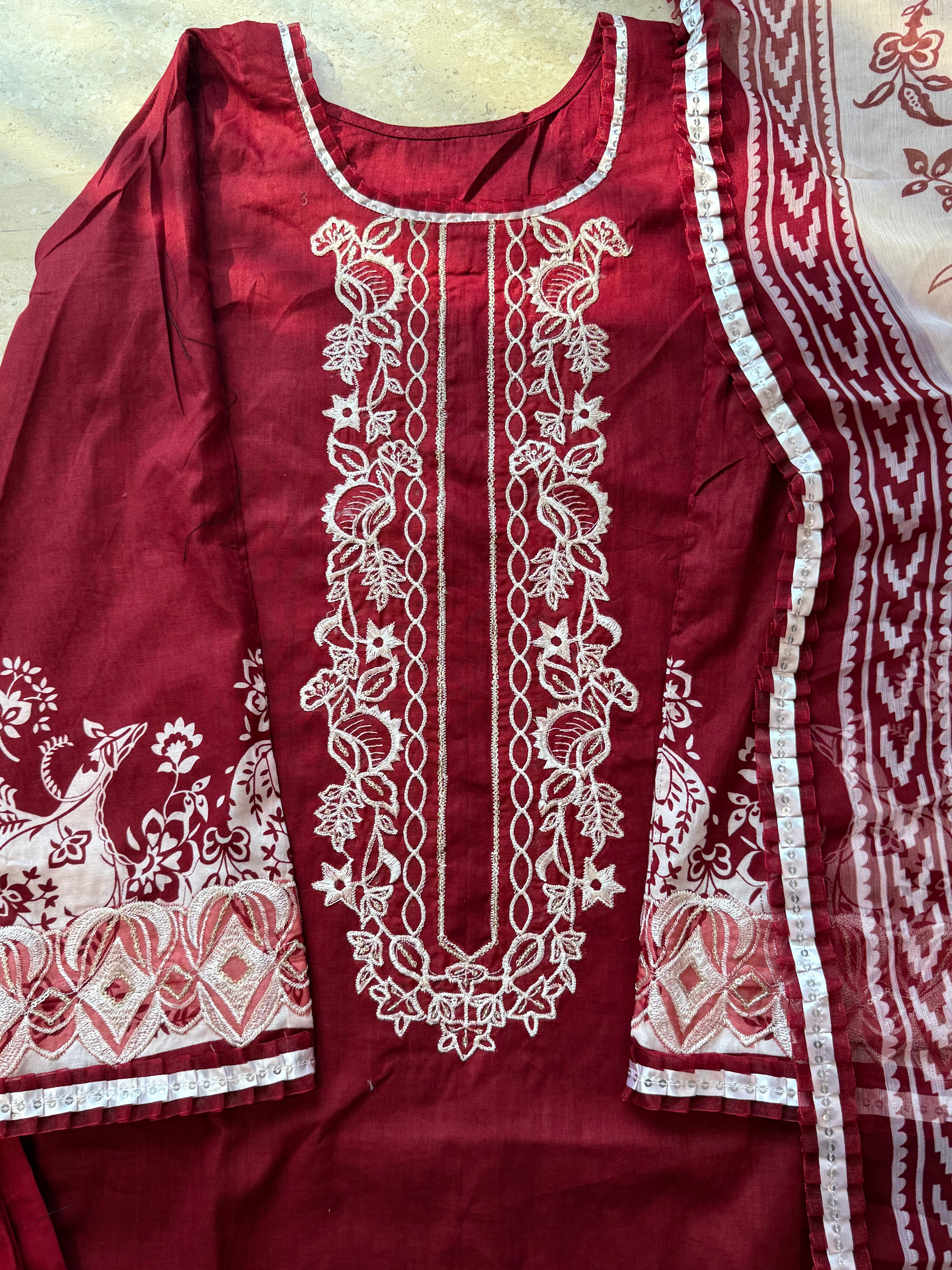 HARSHA RED READYMADE SUIT