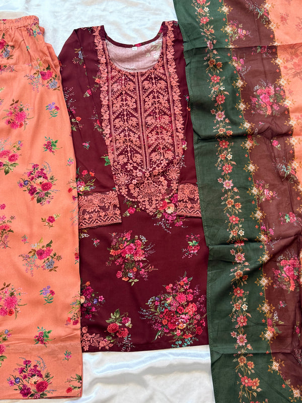 BAROQUE PATCH FARSHI SHALWAR SUIT 2