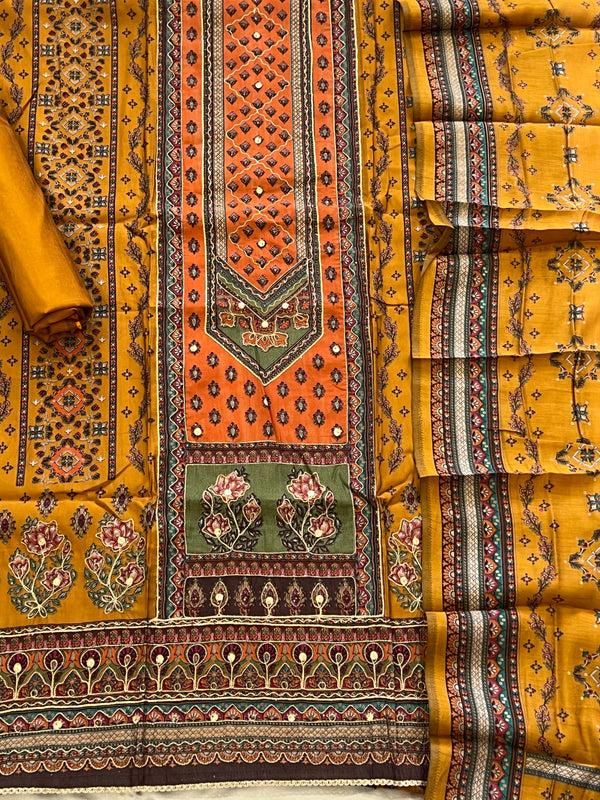 MUSTERD NAYAB MUSLIN EMBROIDERY SUIT Q