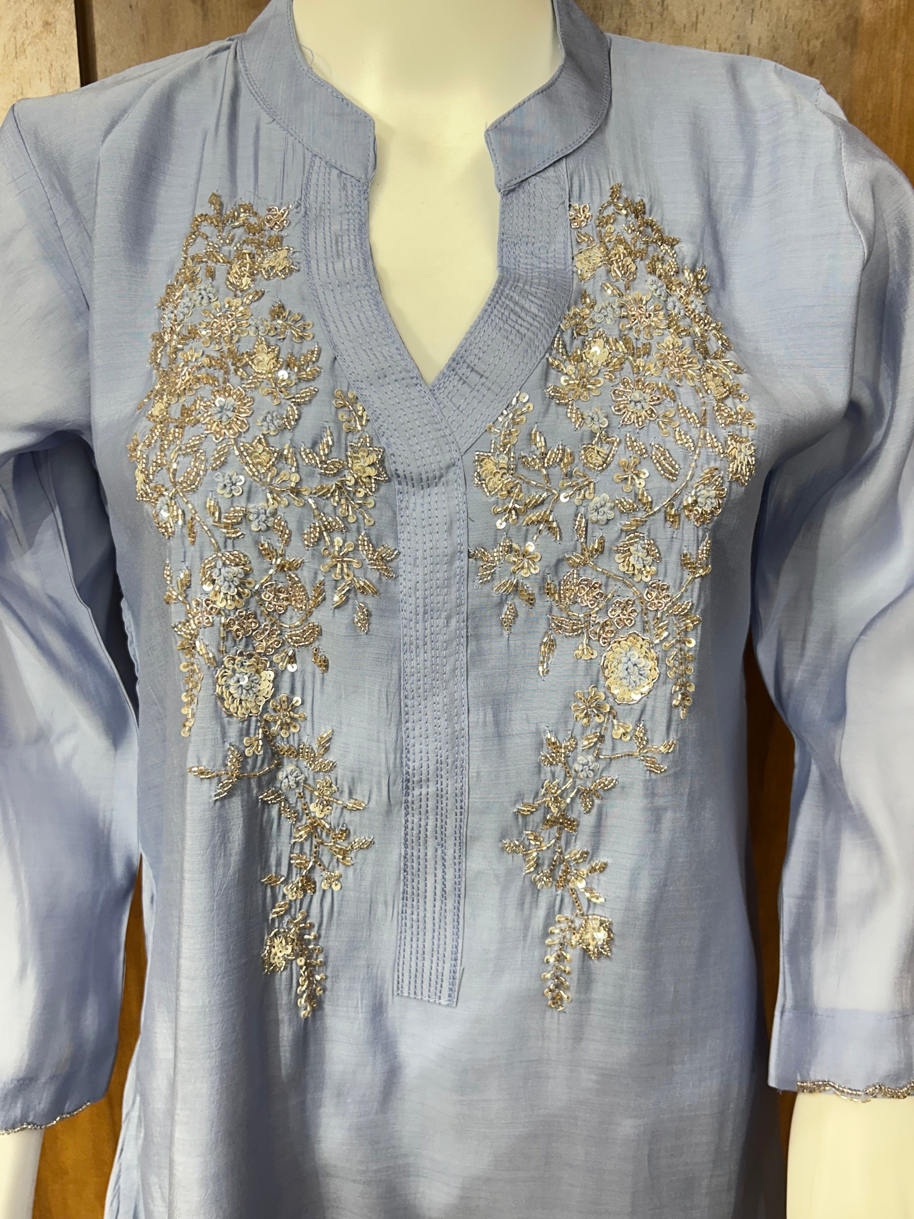 BLUE HANDWORK FROCK 7001 Q
