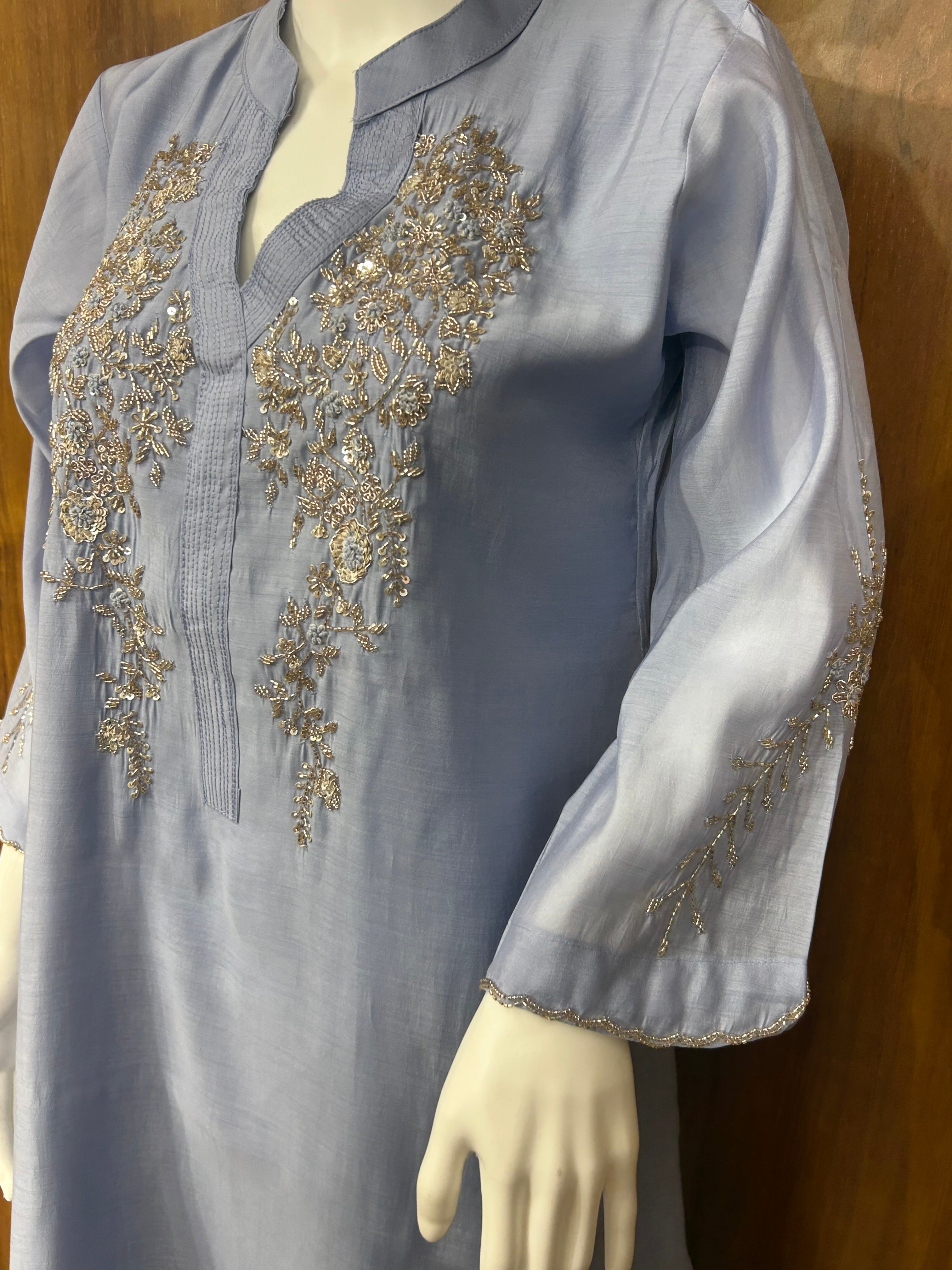 BLUE HANDWORK FROCK 7001 Q