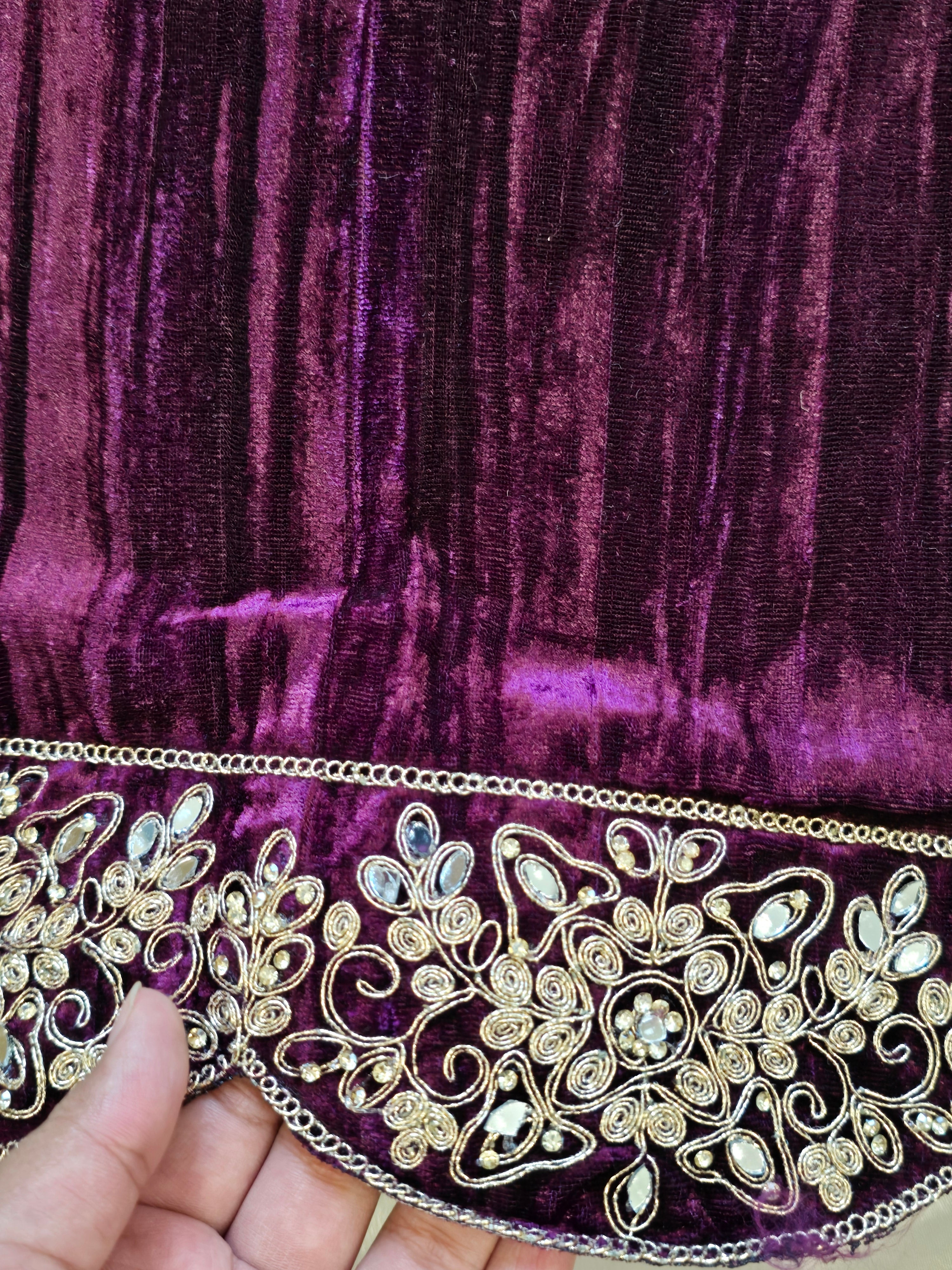 MEHRUN CRUSH VELVET EMBROIDERY SUIT 3 Q