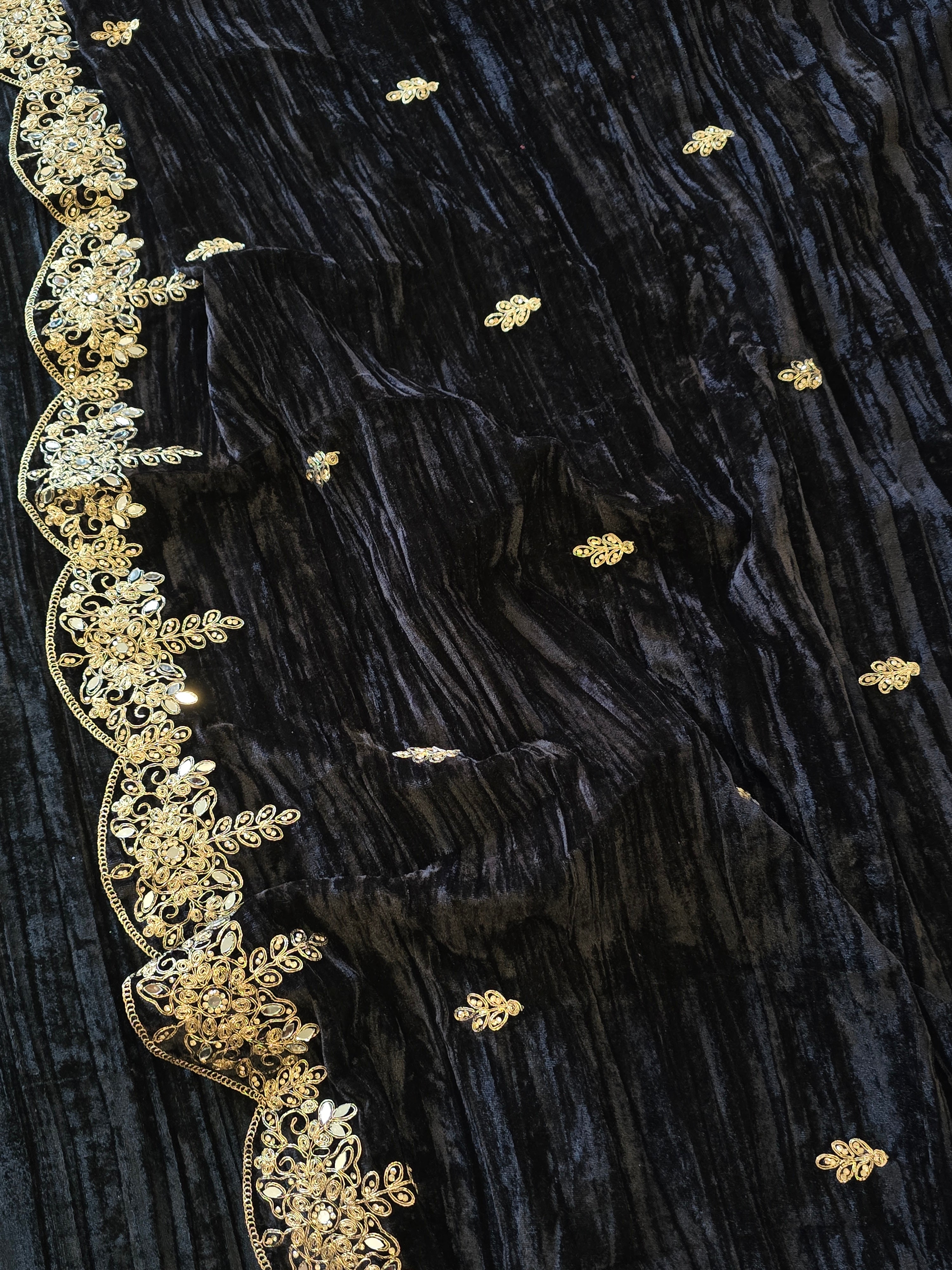 MEHRUN CRUSH VELVET EMBROIDERY SUIT 5 Q
