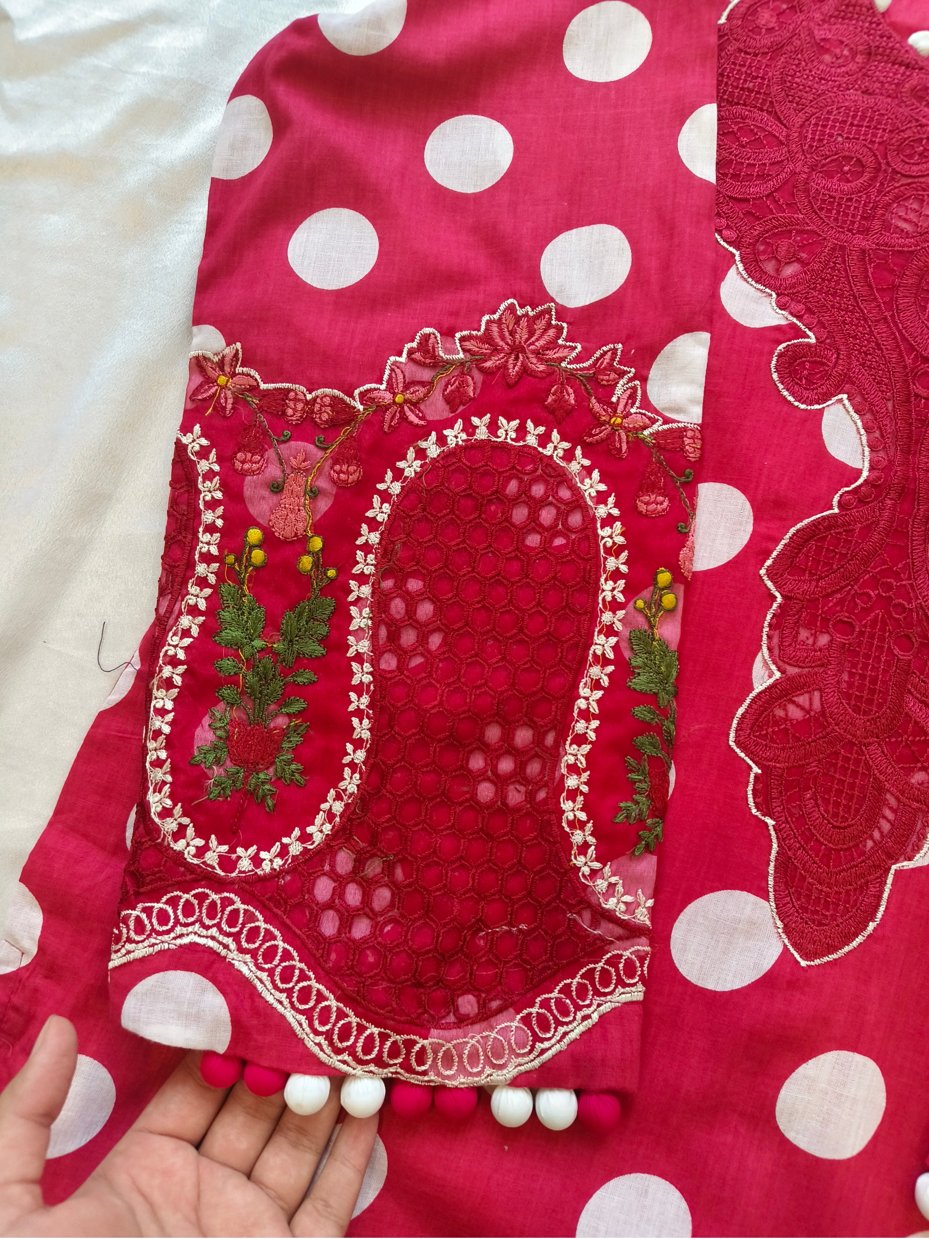 POLKA DOT PATCH FARSHI SHALWAR SUIT 5