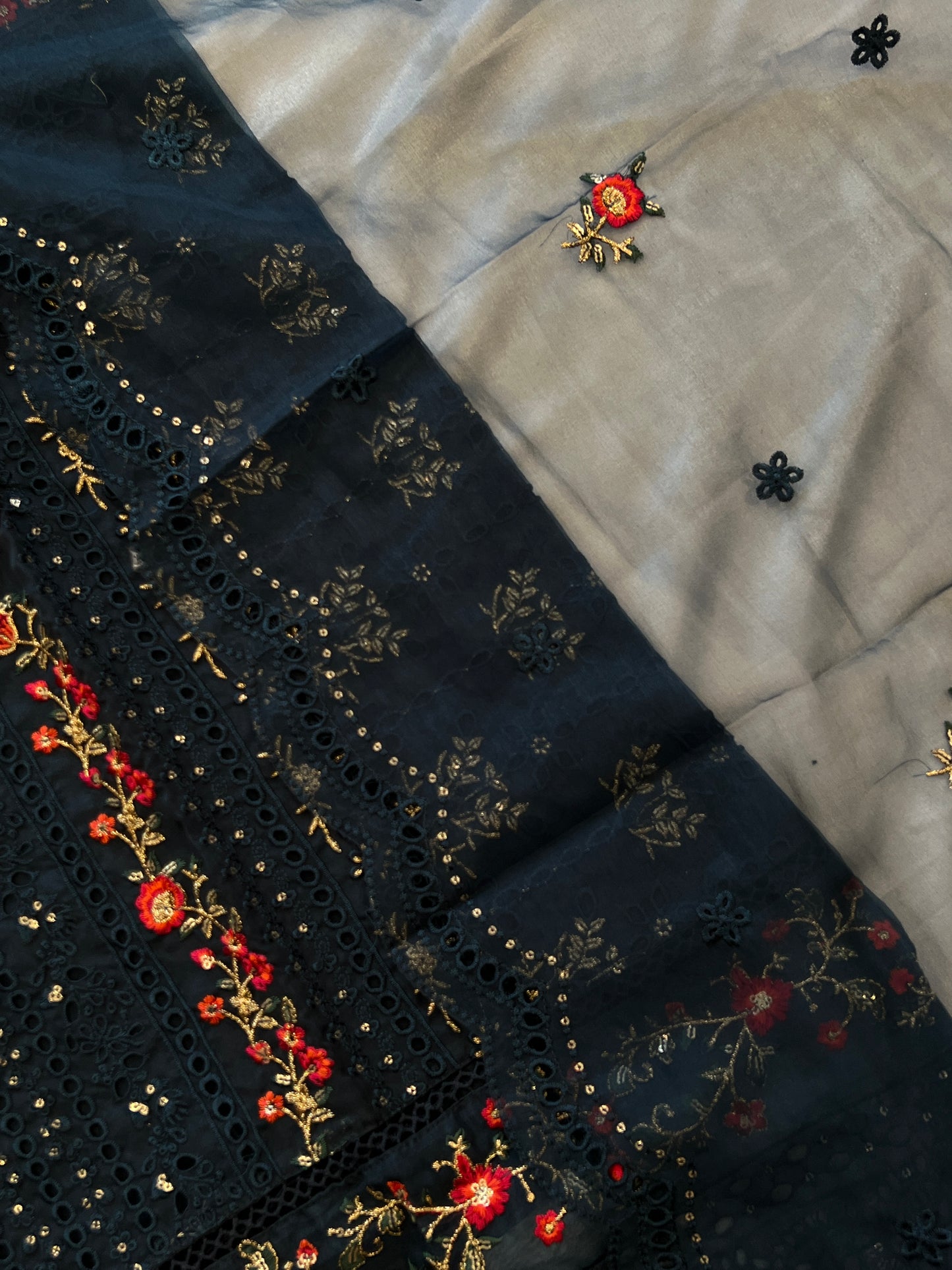 READYMADE ORGANZA EMBROIDERY SUIT 994