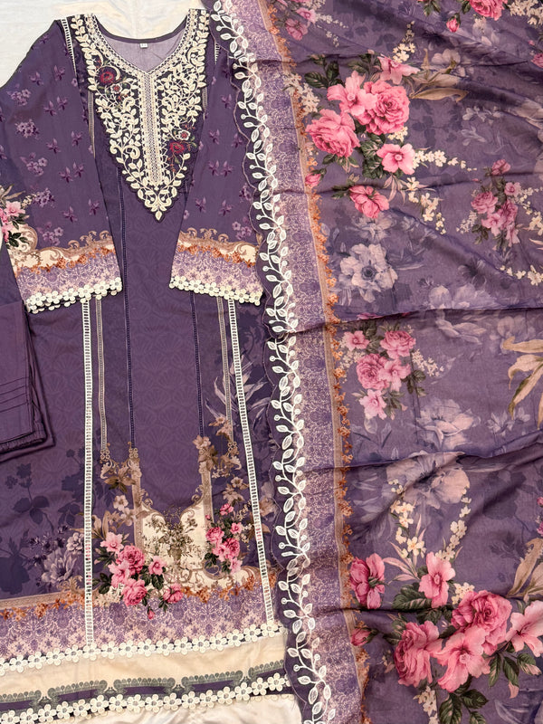 BINSAEED LAWN EMBROIDERY READYMADE SUIT 1