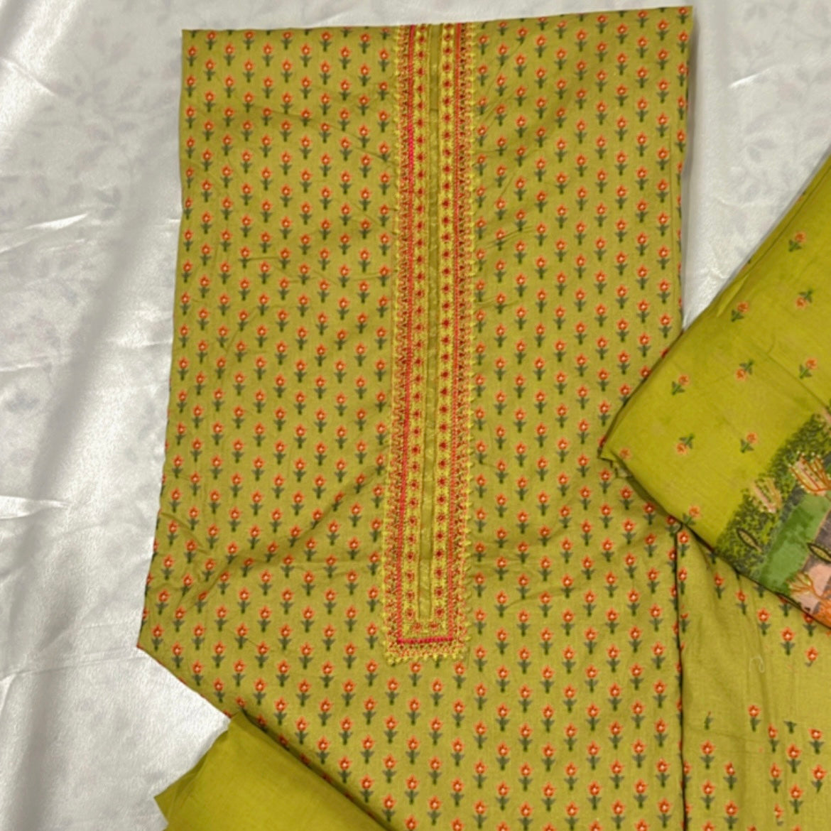 YELLOW MEHER PURE COTTON SUIT