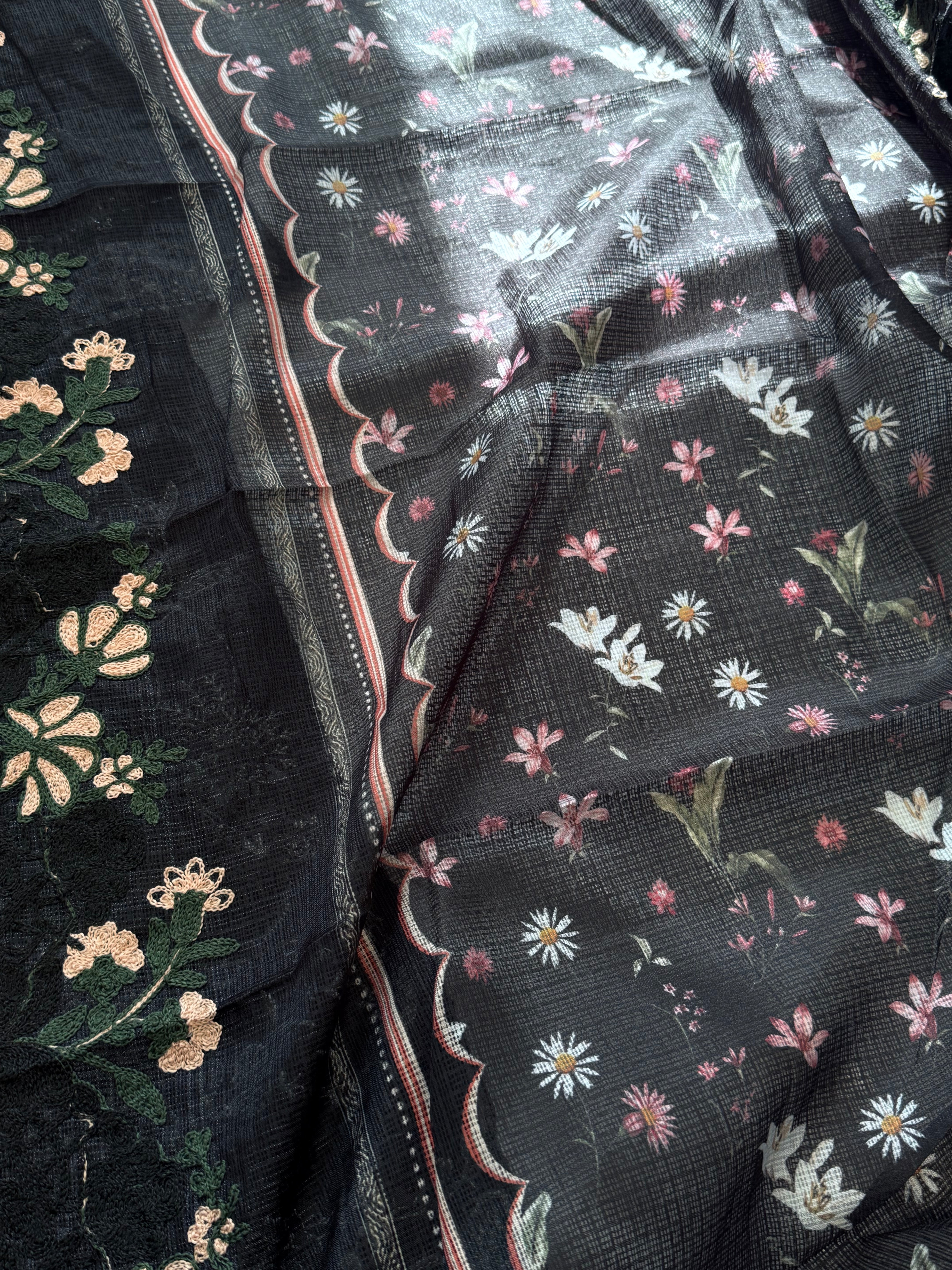 ELAF BLACK COTTON  EMBROIDERY SUIT 5