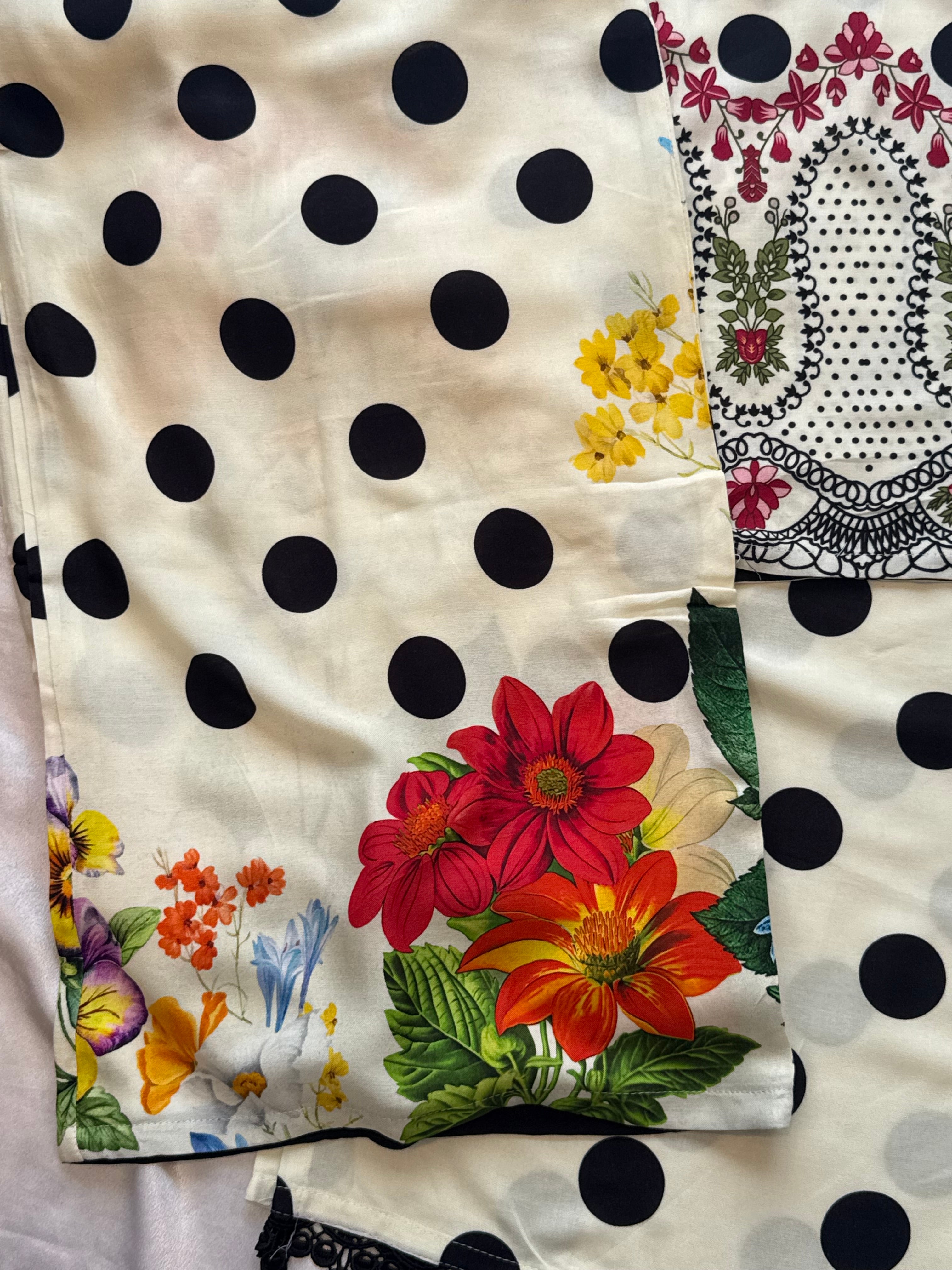 POLKA DOT RAYON SUIT