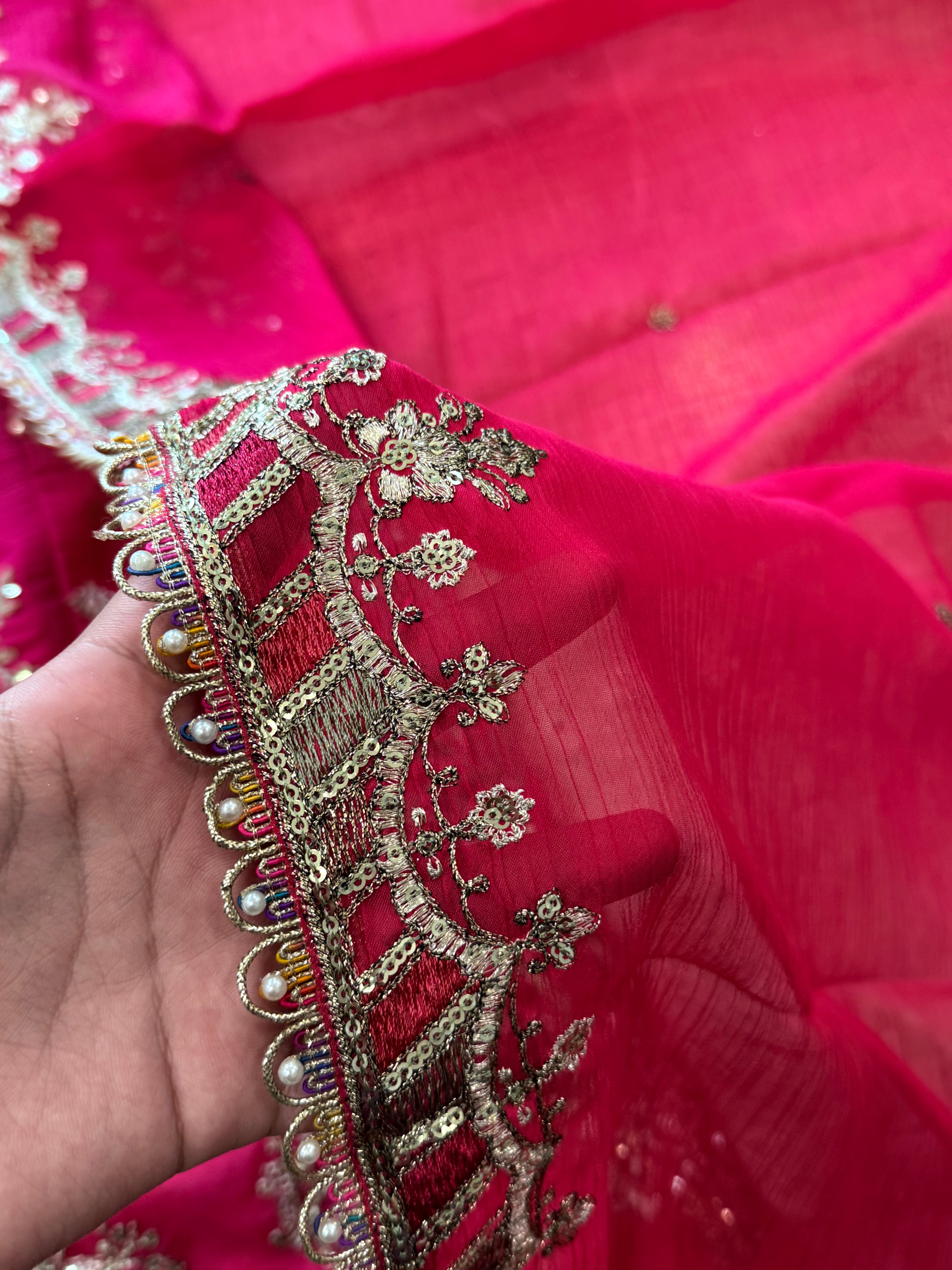 NOOR -E-CHIFFON PINK READYMADE SUIT
