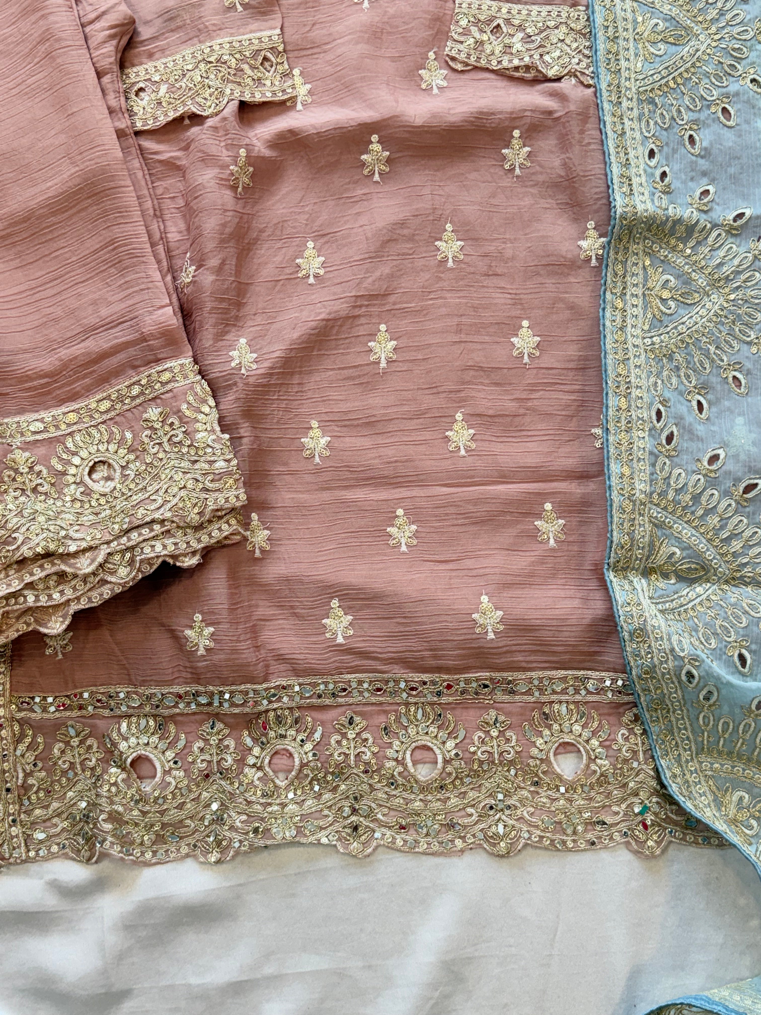 RUHINA CHIFFON READYMADE EMBROIDERY SUIT 1 Q