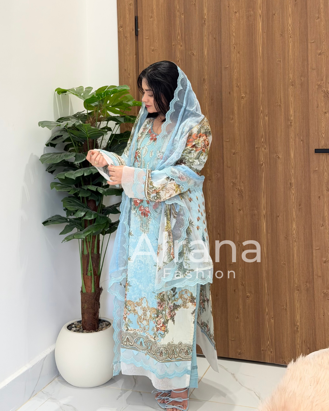 SKY BLUE PATCH READYMADE SUIT
