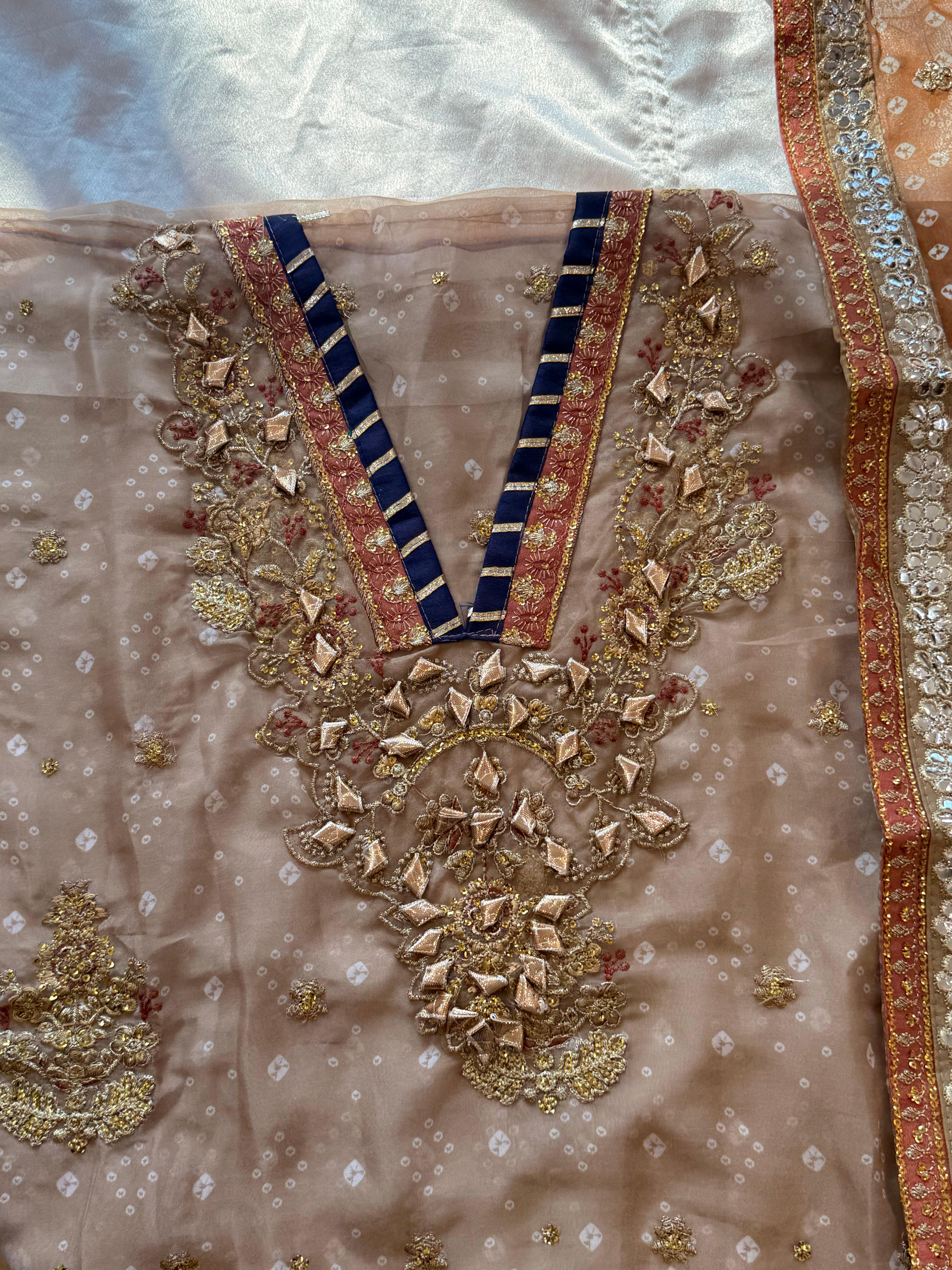 BRIDAL SHADED CHIFFON EMBROIDERED SUIT 1