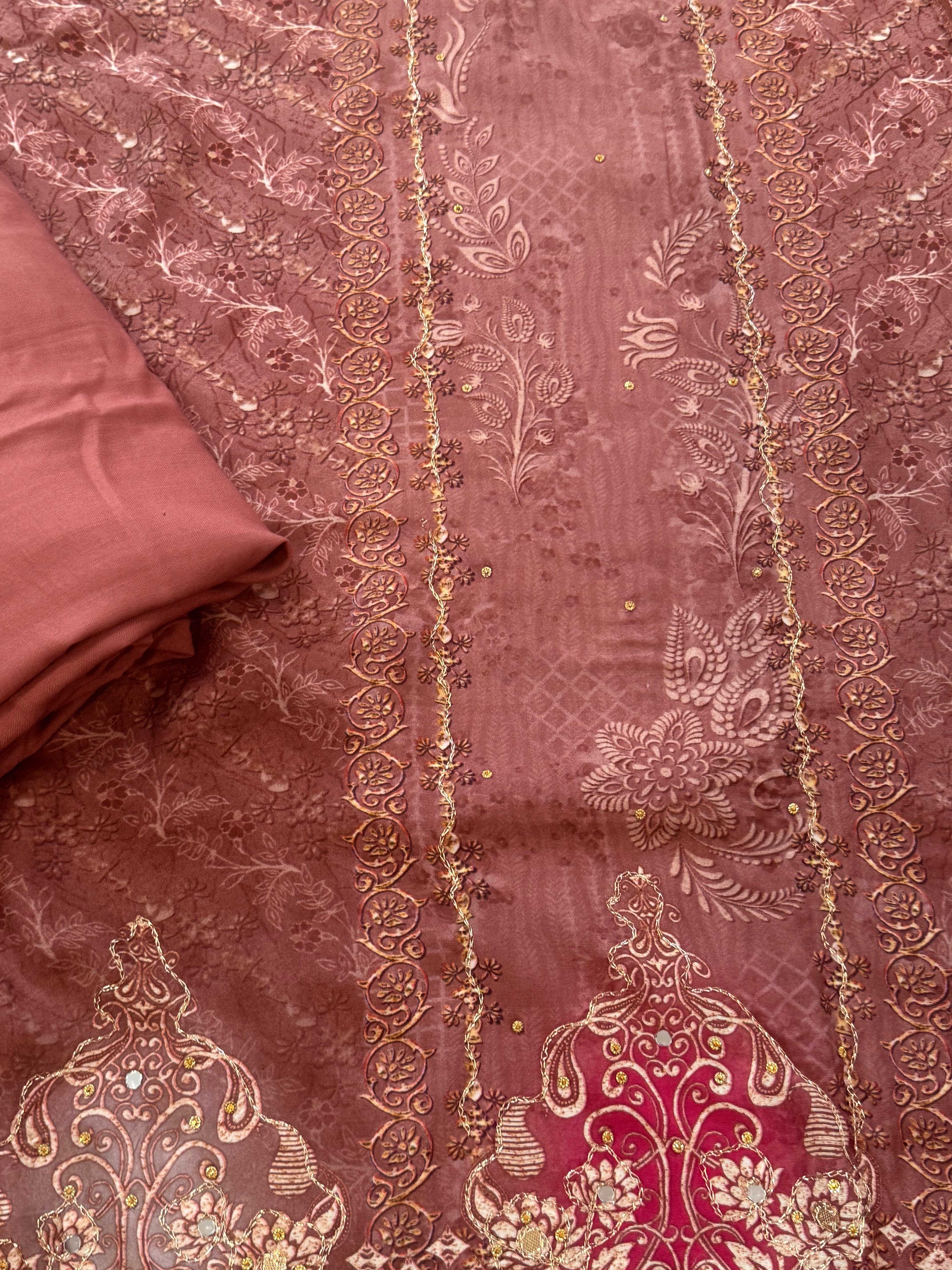 MUSLIN UNSTITCHED EMBROIDERY SUIT 2