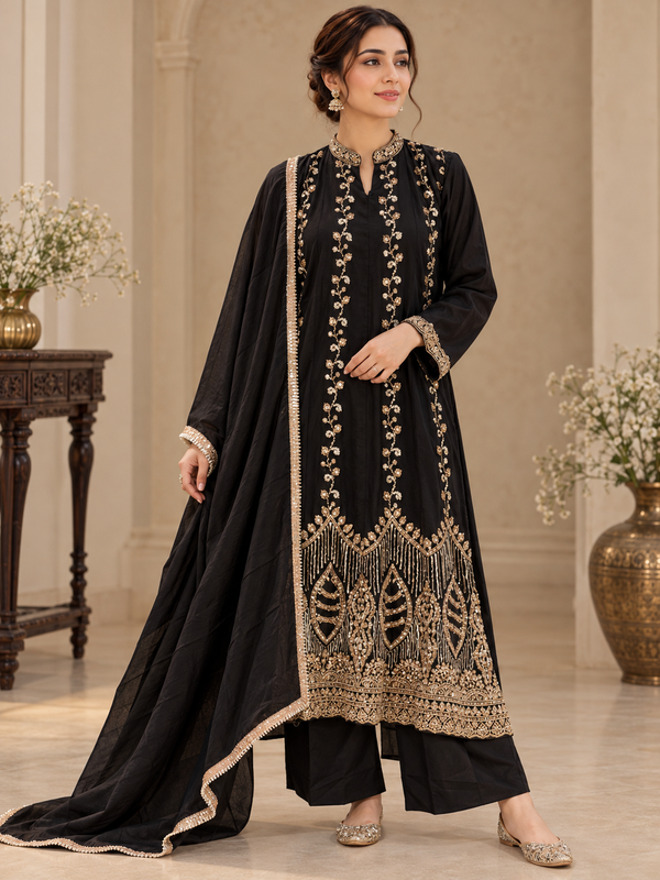 PARO BLACK HANDWORK FROCK