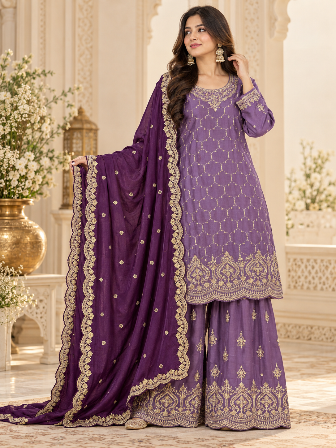 RAHI CHINNON SILK READYMADE SUIT