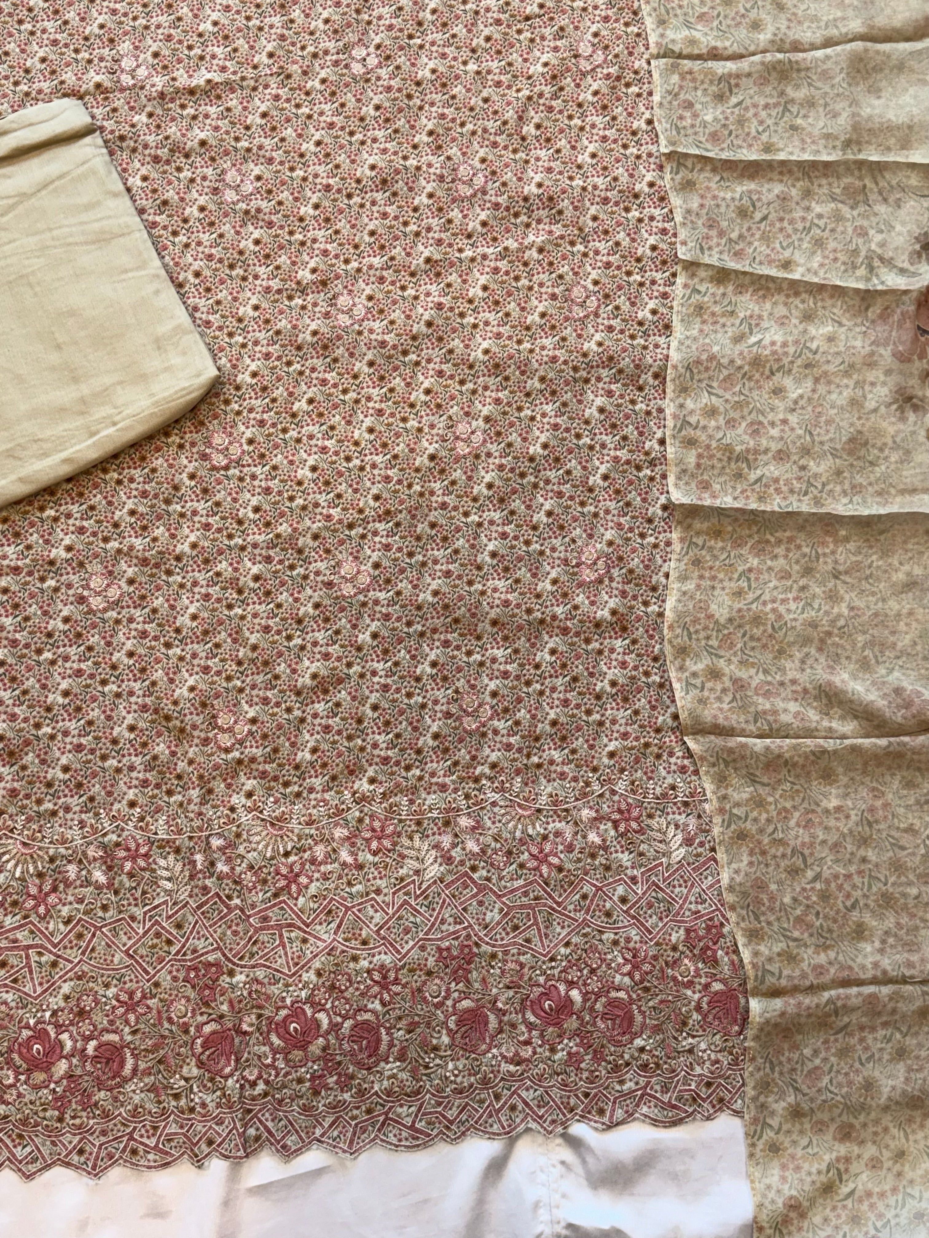 MAKHMAL PURE CREPE EMBROIDERY SUIT