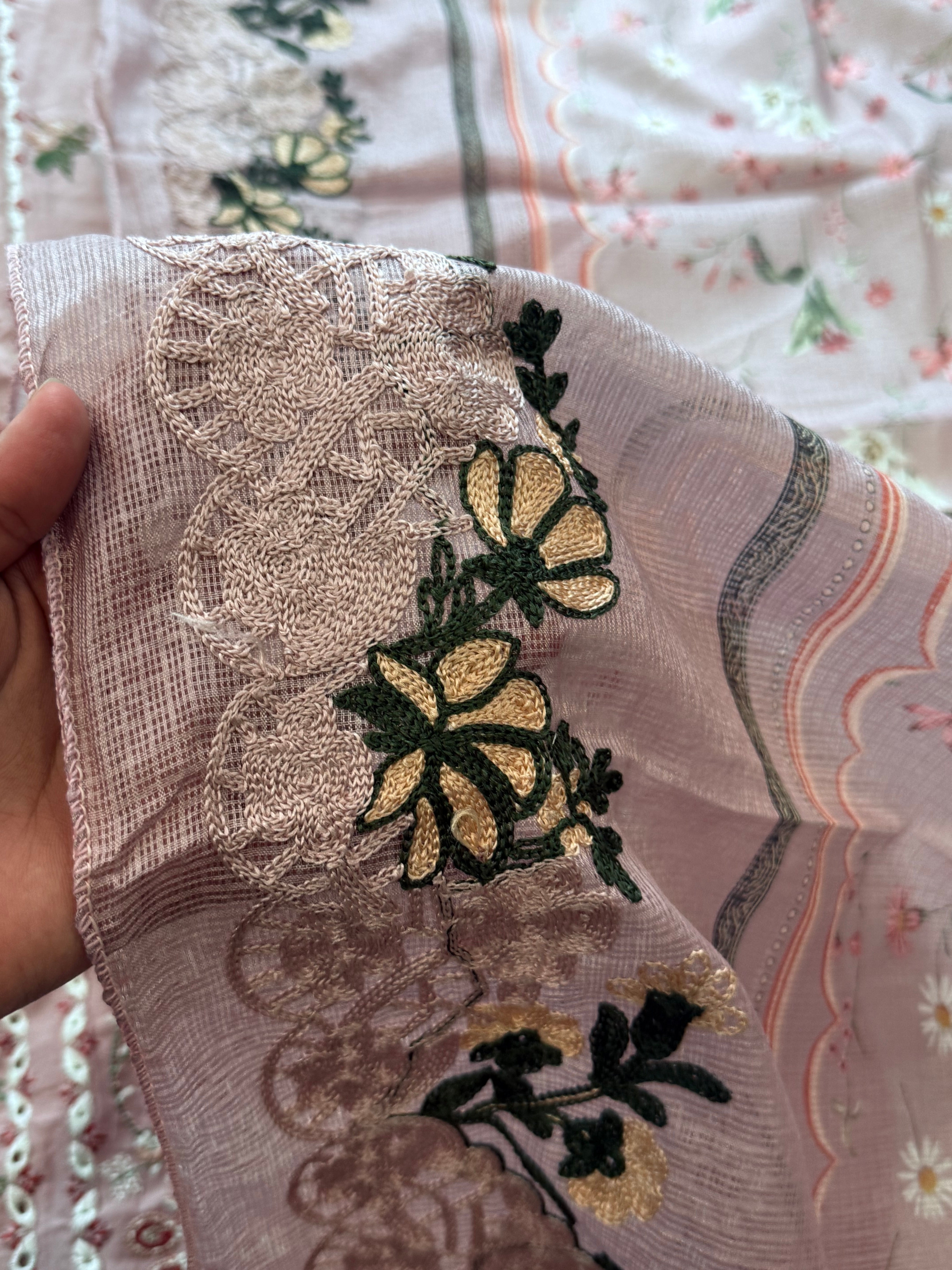 ELAF PEACH COTTON  EMBROIDERY SUIT 6