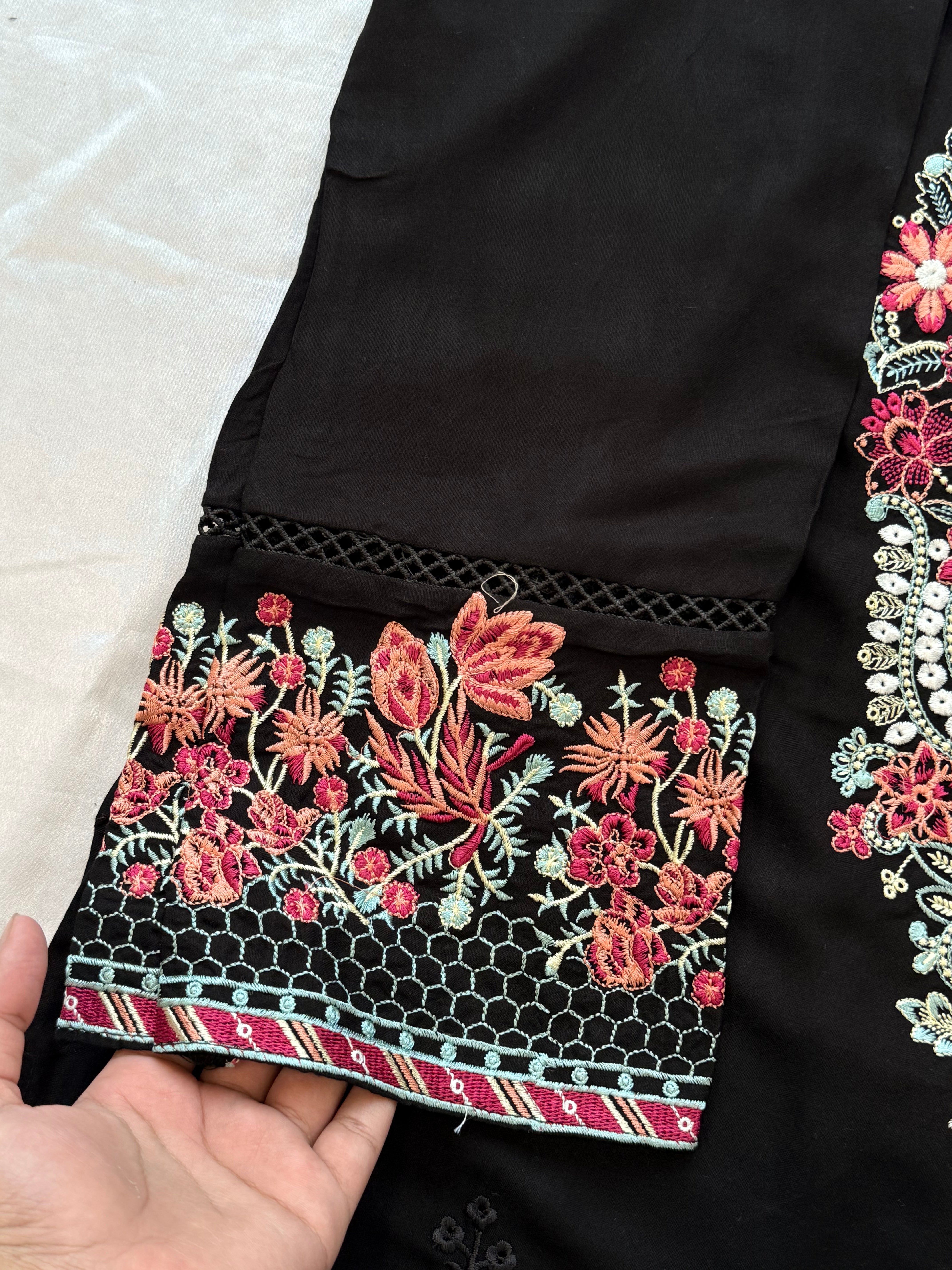 IMROZA BLACK RAYON EMBROIDERY SUIT 8