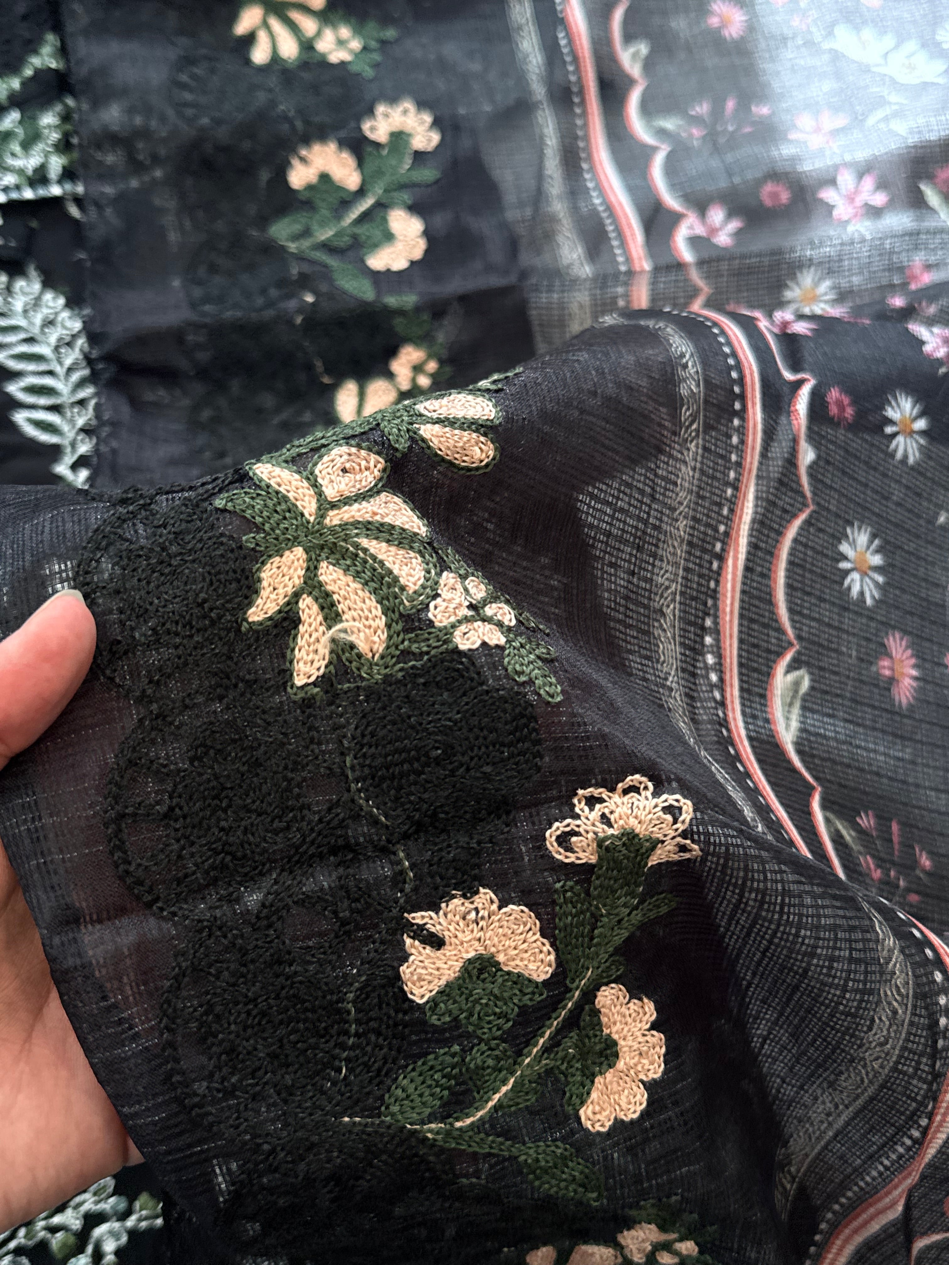 ELAF BLACK COTTON  EMBROIDERY SUIT 5