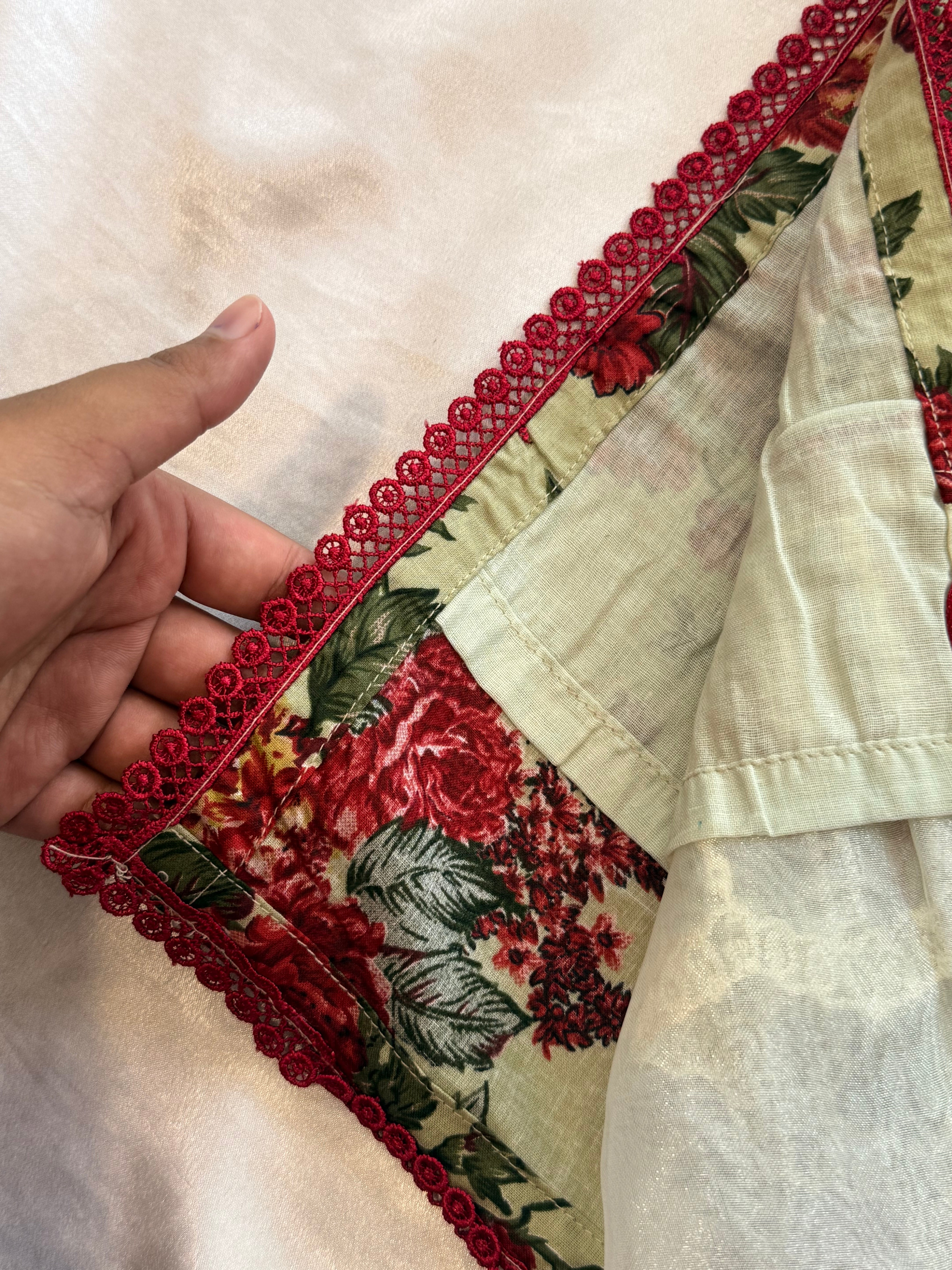 FLORAL COTTON PATCH FARSHI SHALWAR SUIT 2