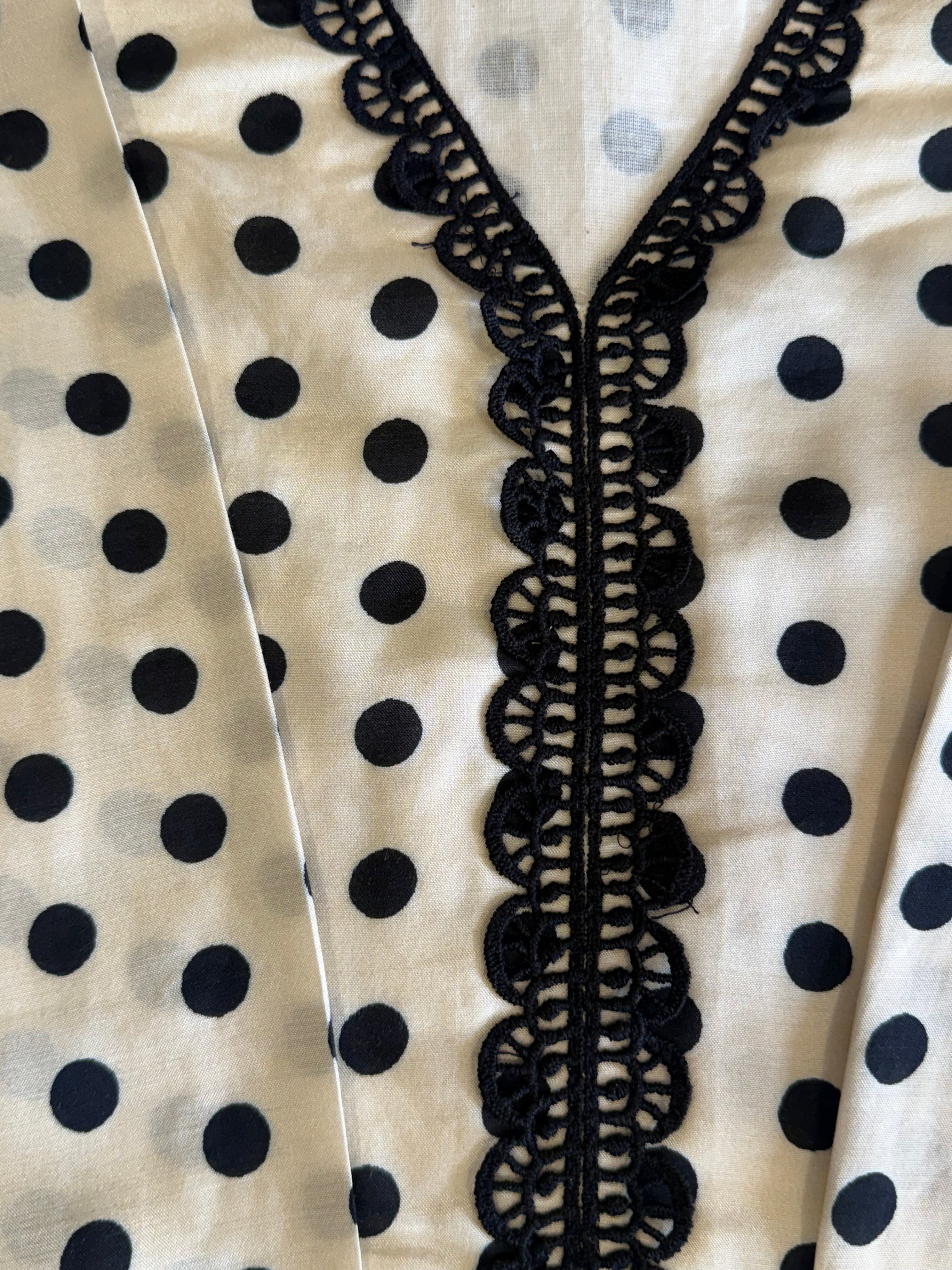 POLKA MUSLIN LONG KAFTAN SUIT Q
