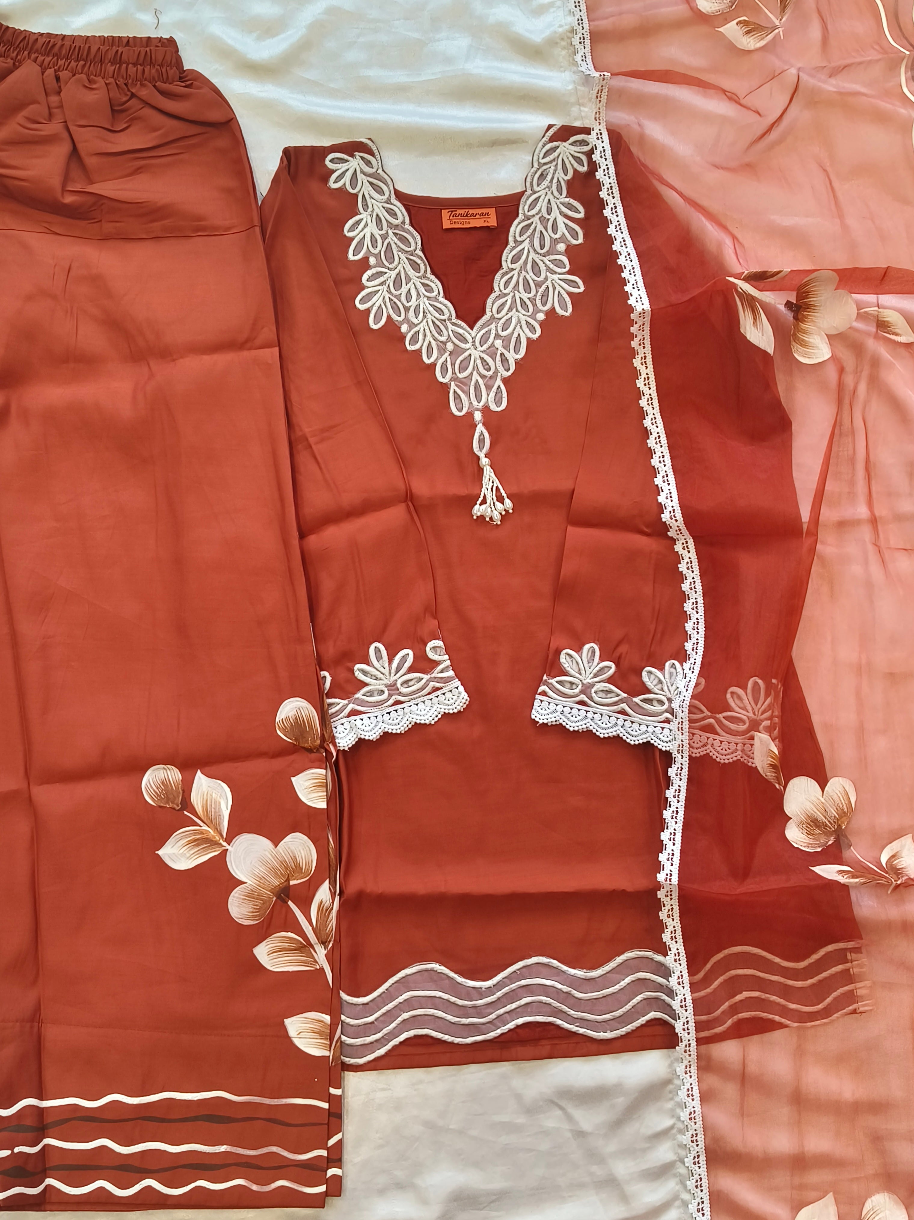 RUST FARSHI SHALWAR SUIT Q