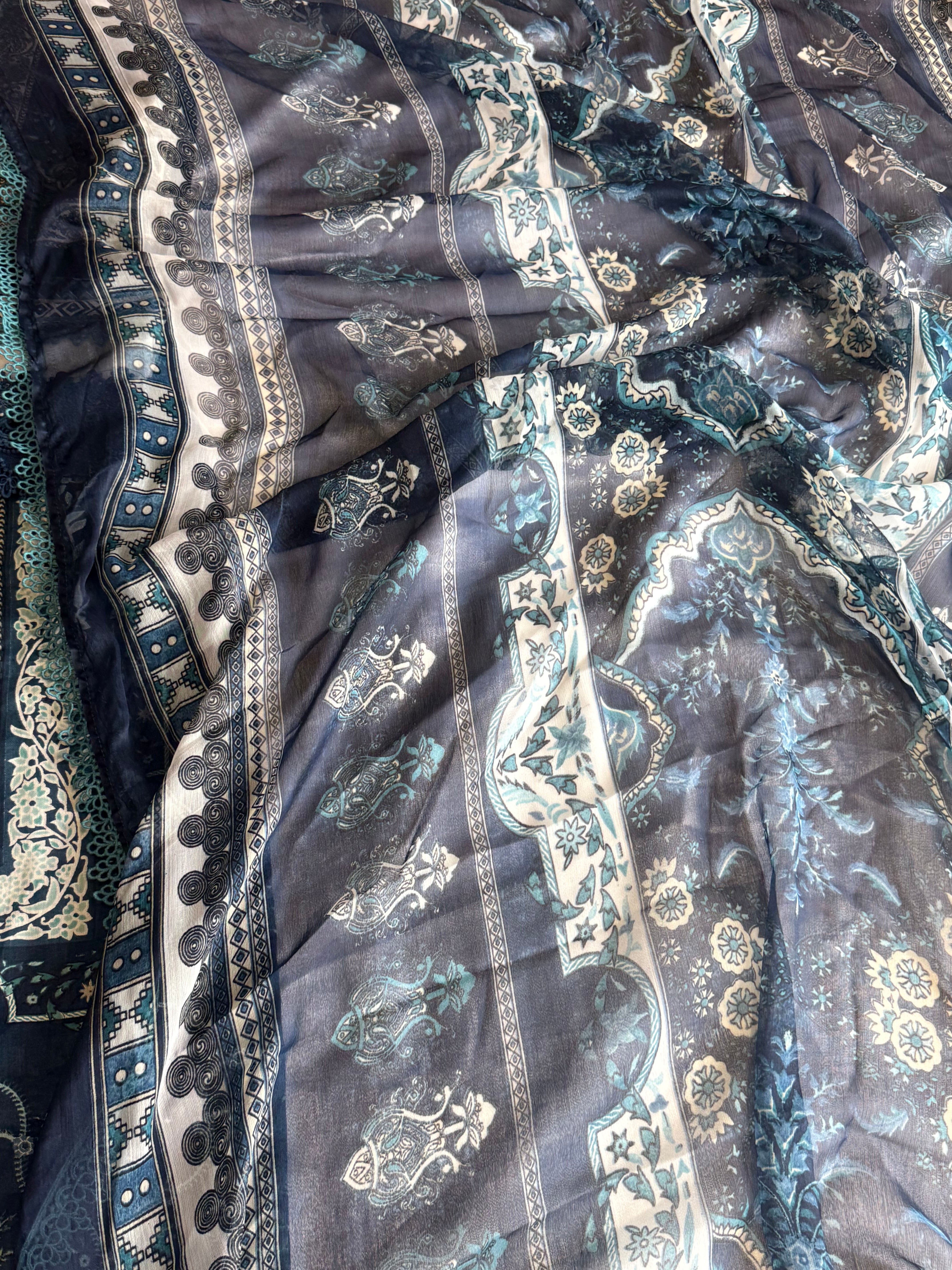 DARK BLUE PATCH READYMADE SUIT