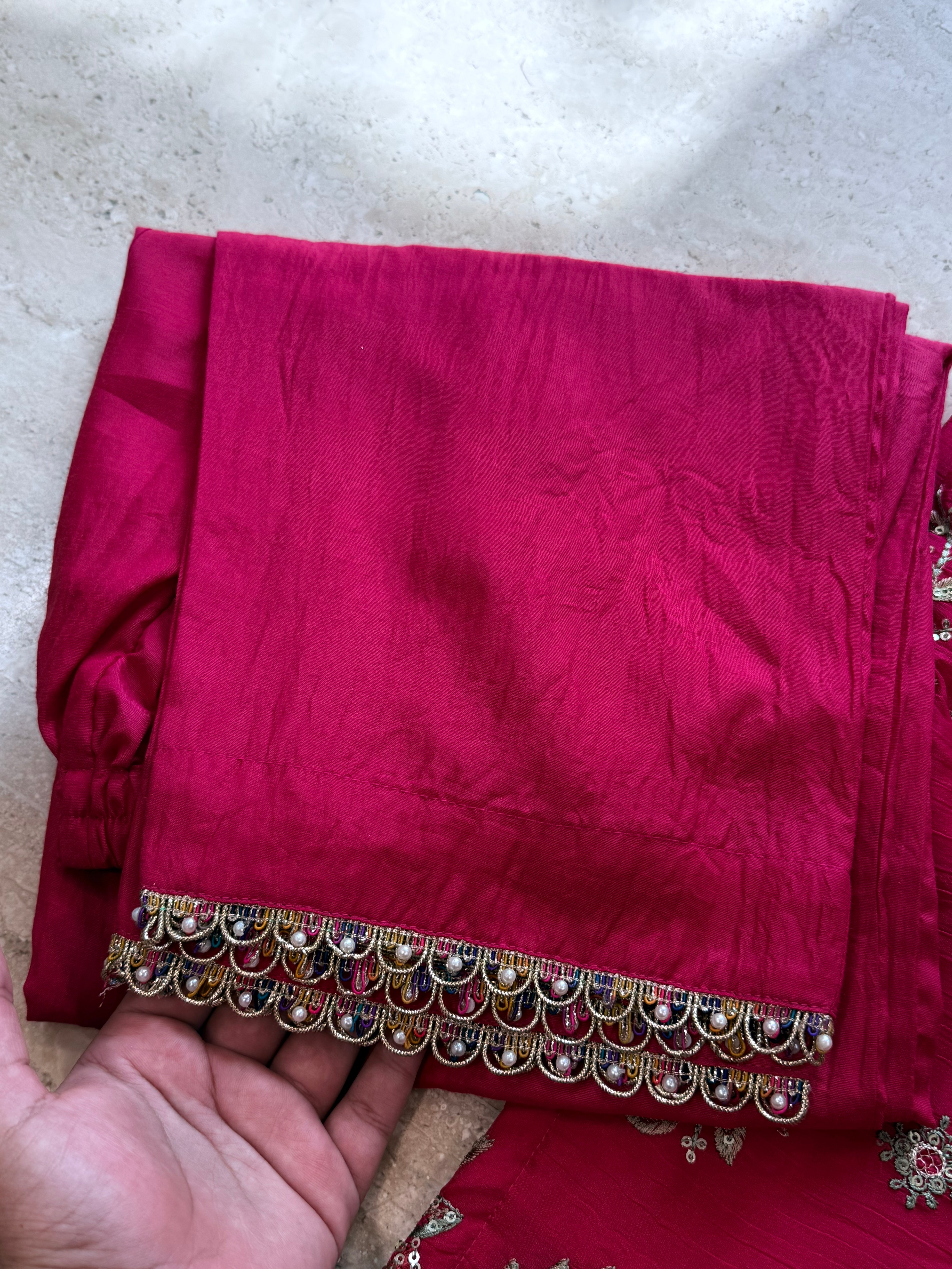 NOOR -E-CHIFFON PINK READYMADE SUIT