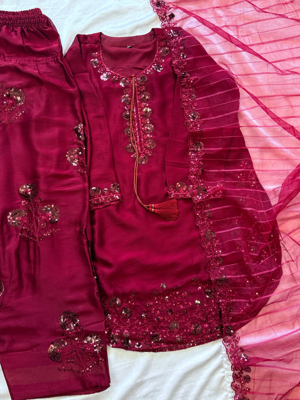 CHIFFON FARSHI SHALWAR SUIT 2